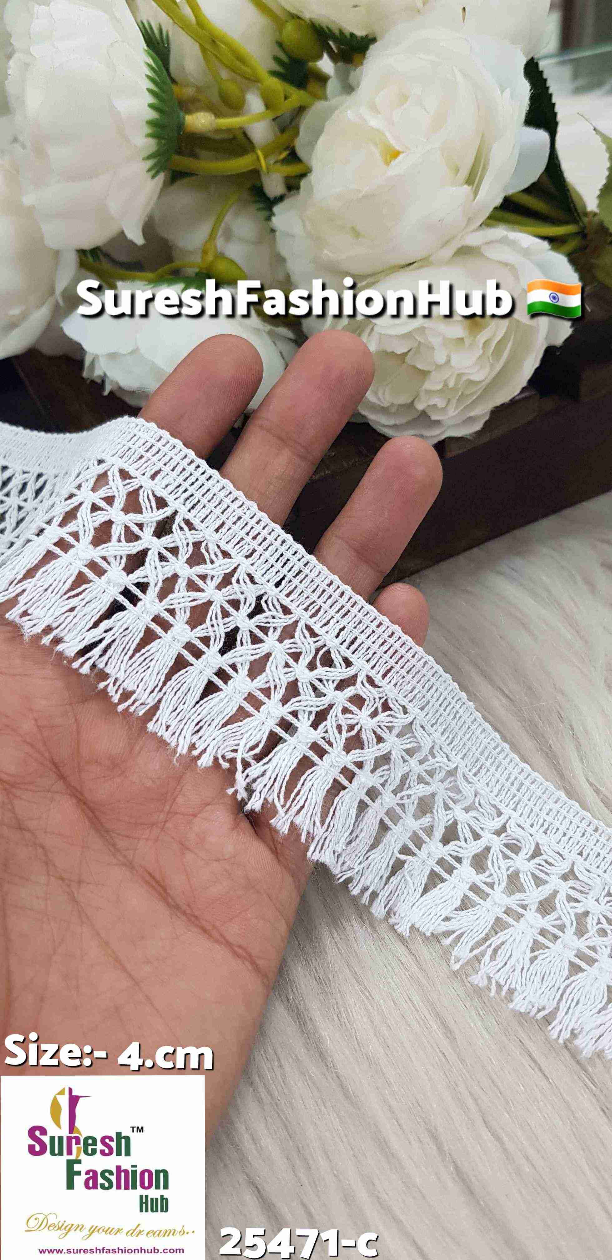 White Cotton Fringe Lace