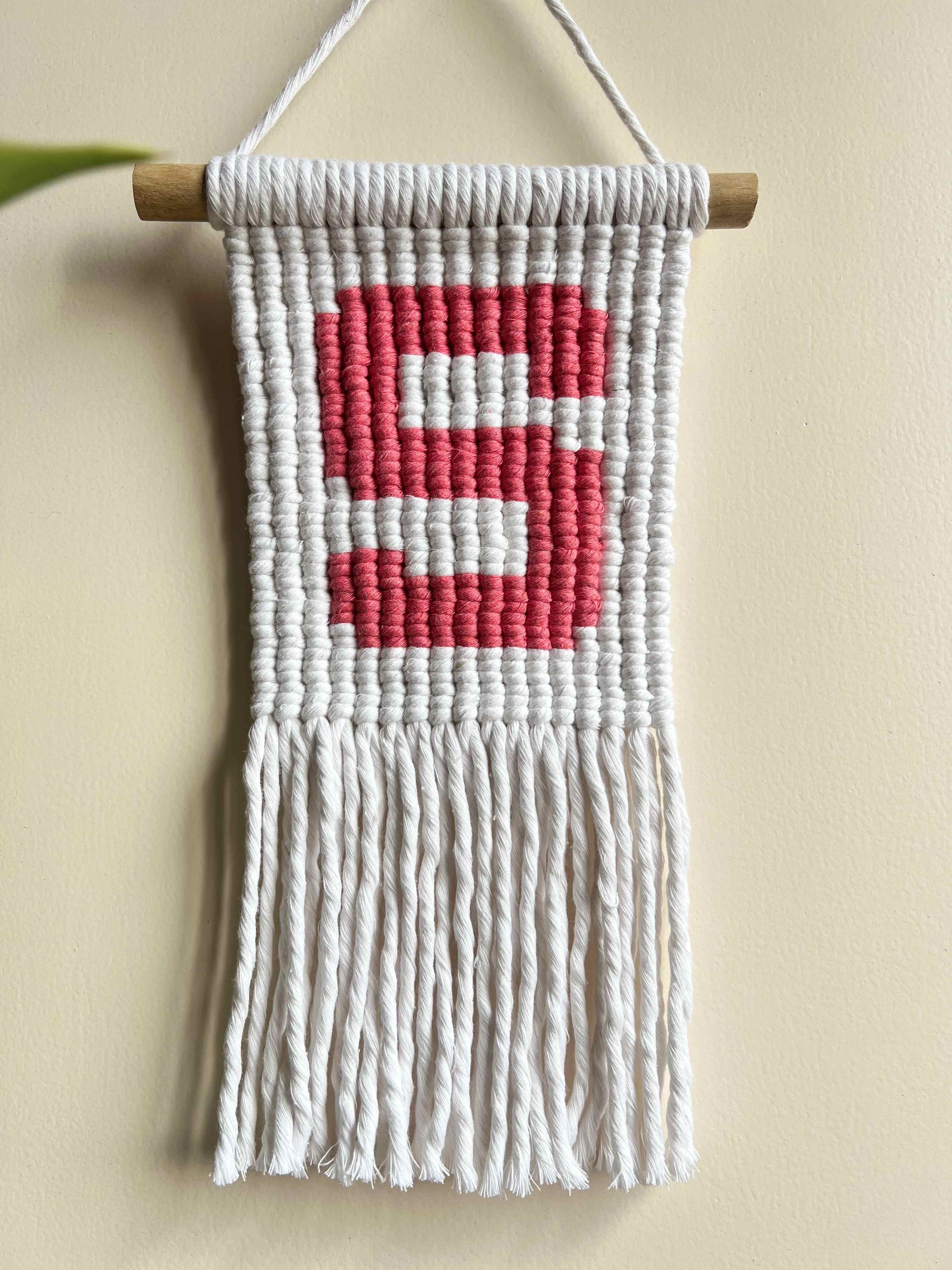 Macrame Customised Letter Wall hanging