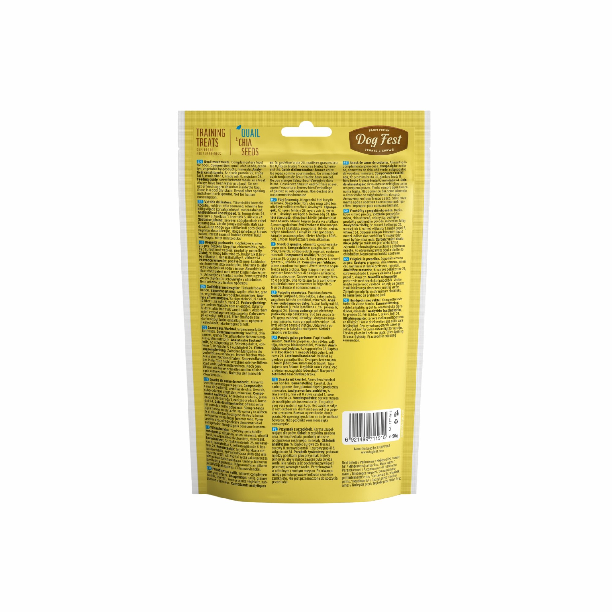 Dogfest Quail & Chia Seeds Training Dog Treats, 90g