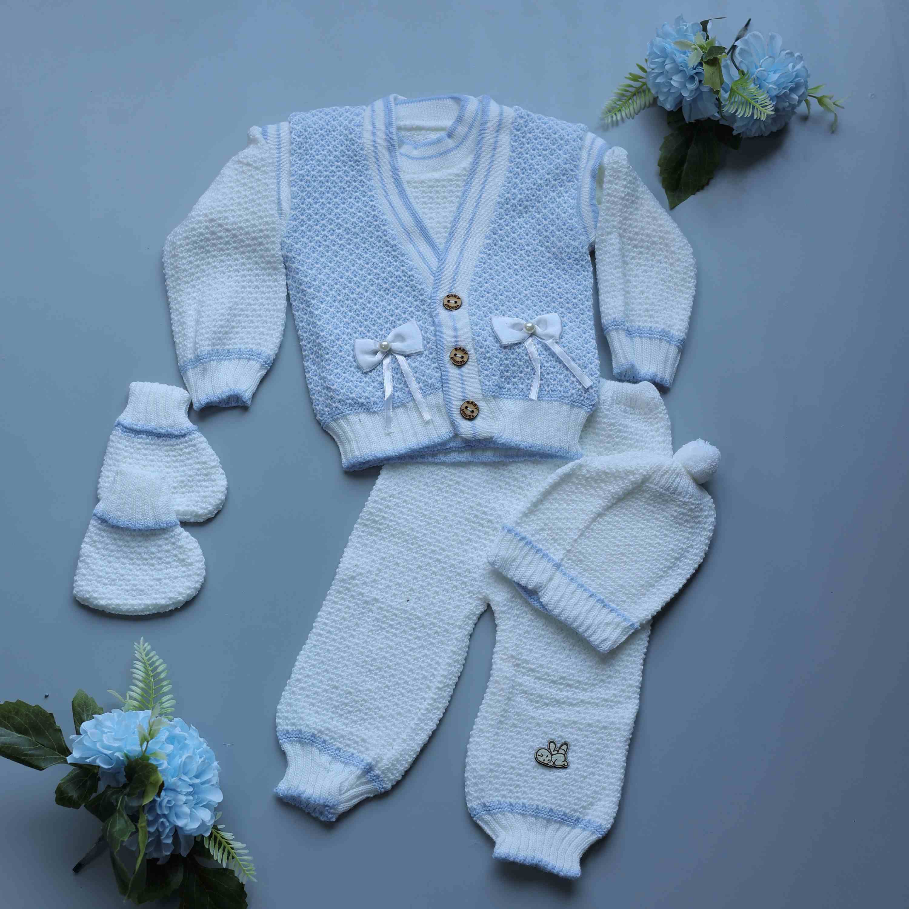 Blue Bow Bliss Baby Winter Set