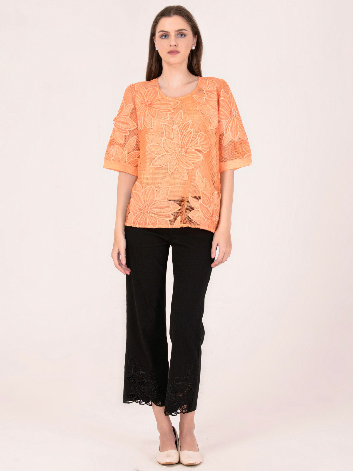 Albion Women Orange Smart Top