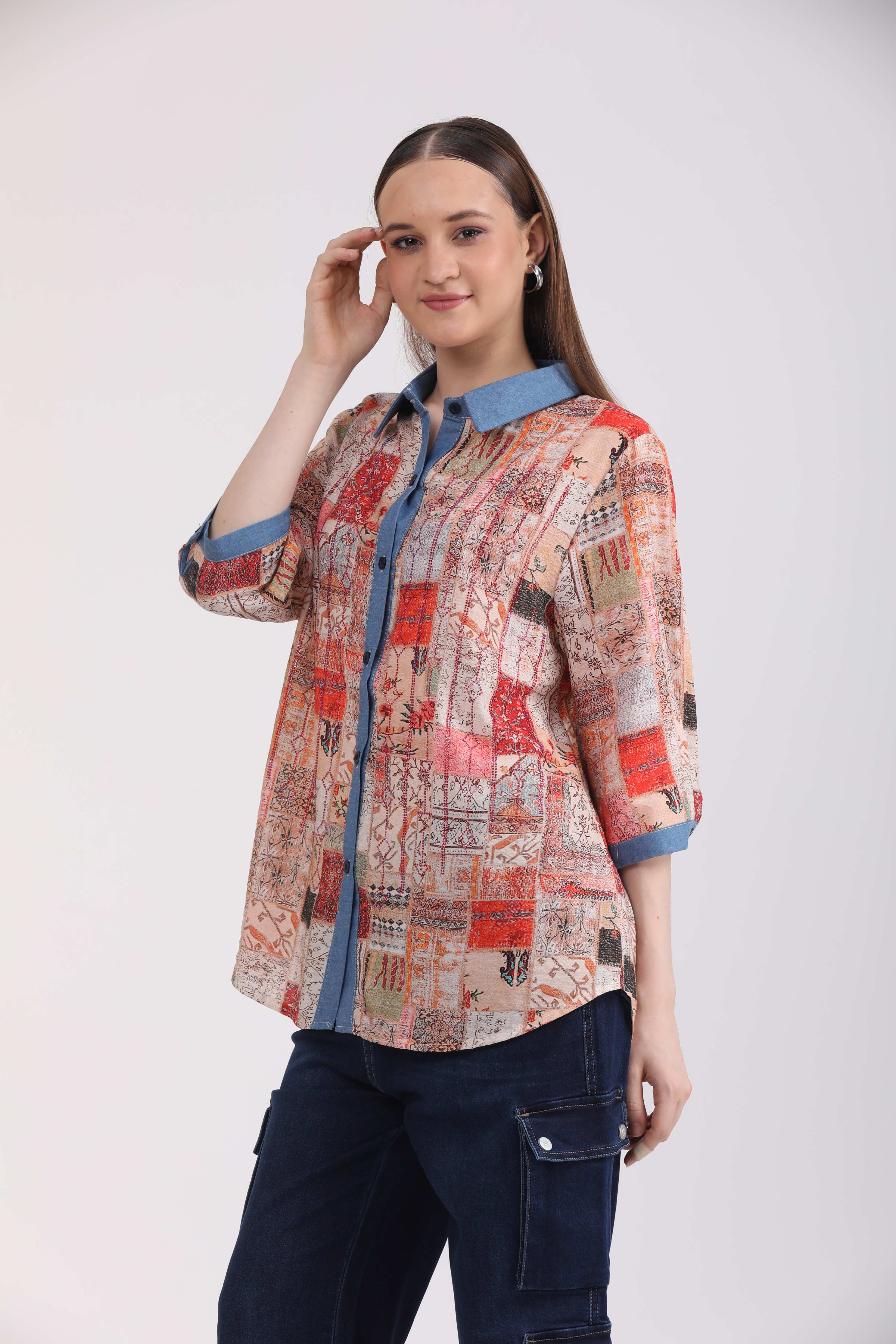 Albion Women Multi Blouson Top