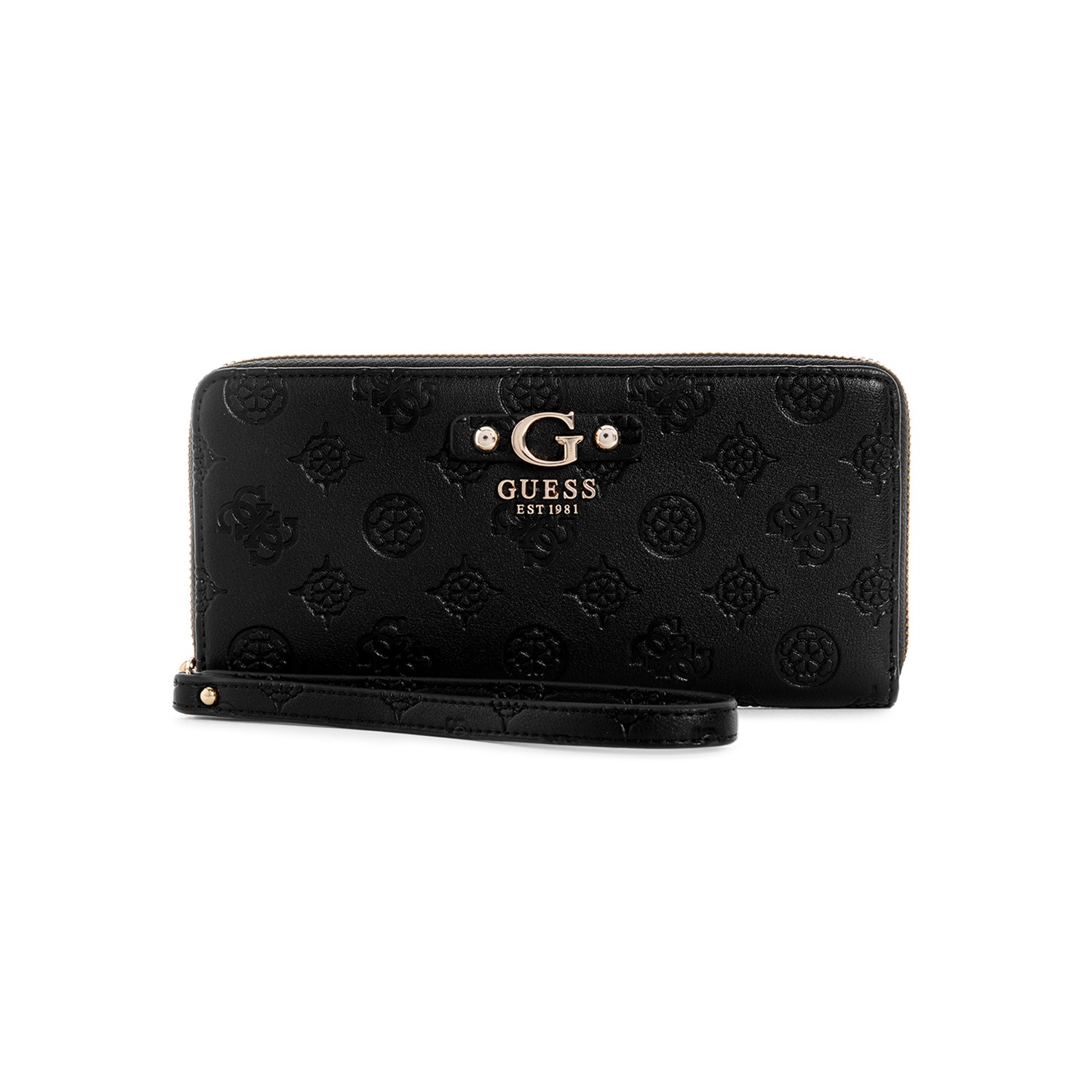 Black Printed Gerty Large Zip Around Wallet
