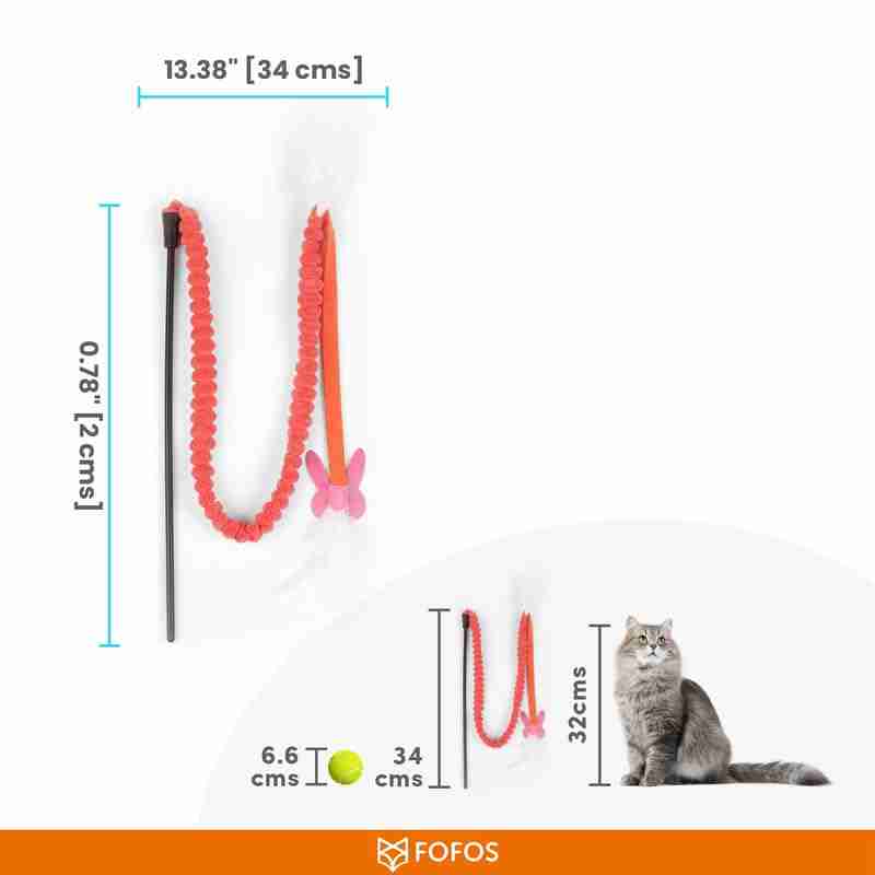 Barkbutler Fofos Cat Teaser Toy 2Asst Interactive Cat Toys with Catnip
