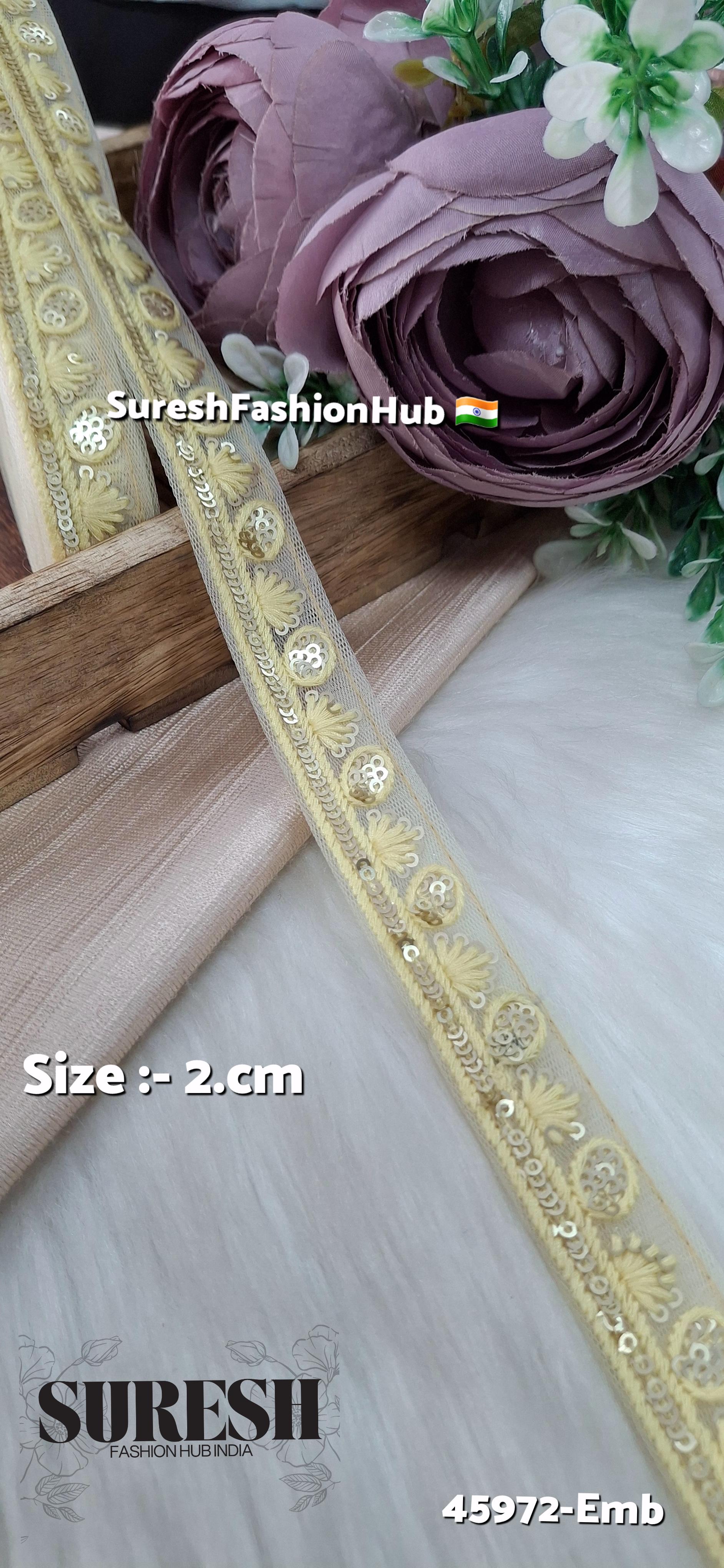 Lemon Yellow Tone-on-Tone Embroidery Lace