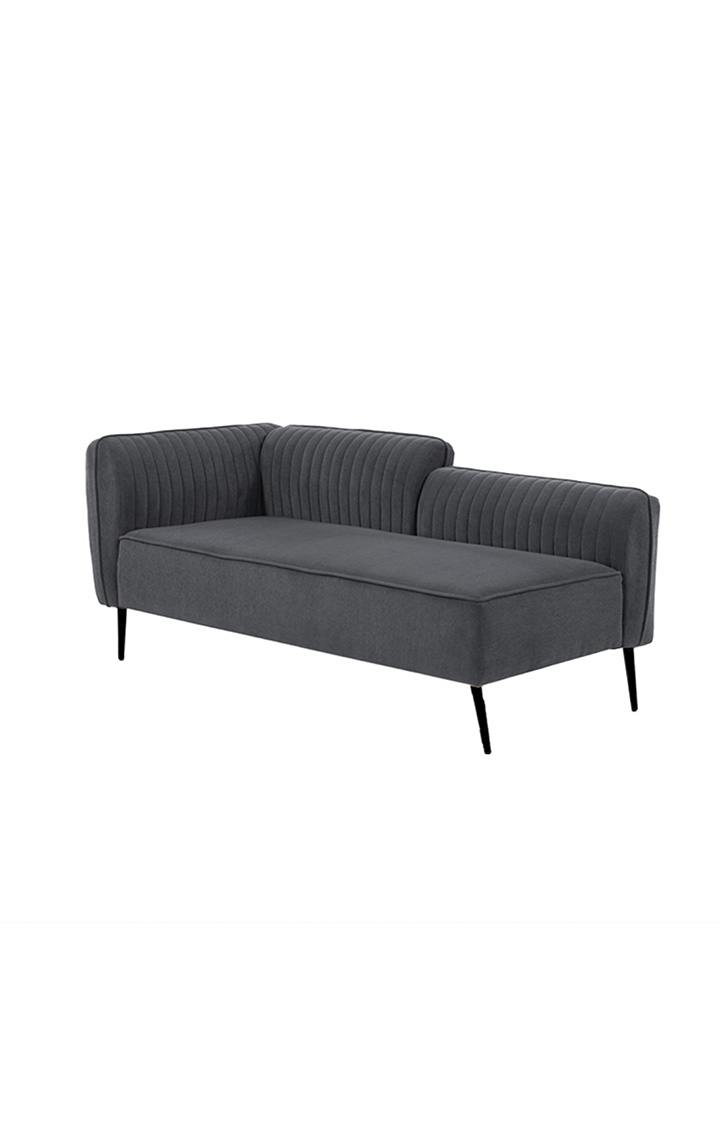neudot Diva LHS Sofa Chaise Lounger with Black Legs for Living Room|Bedroom|2 Person Sofa|Diwan|Premium Fabric | Solid Wood Frame|2 Seater (Colour : Graphite Grey (DIY))