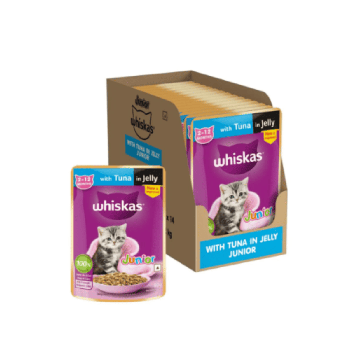 Whiskas Tuna in Jelly Wet Kitten (2-12 months) Food, 80g