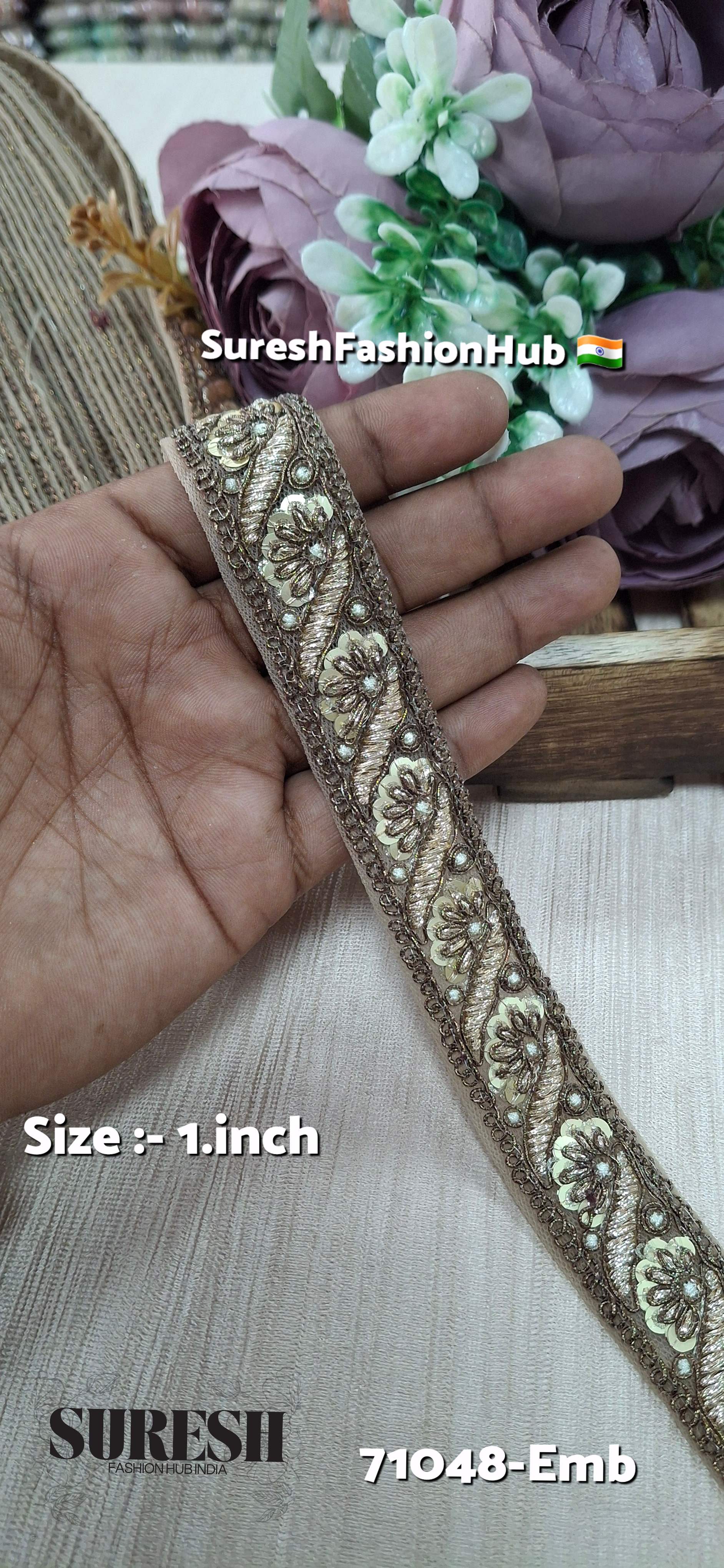 Matt Gold Luxe Embroidery Lace