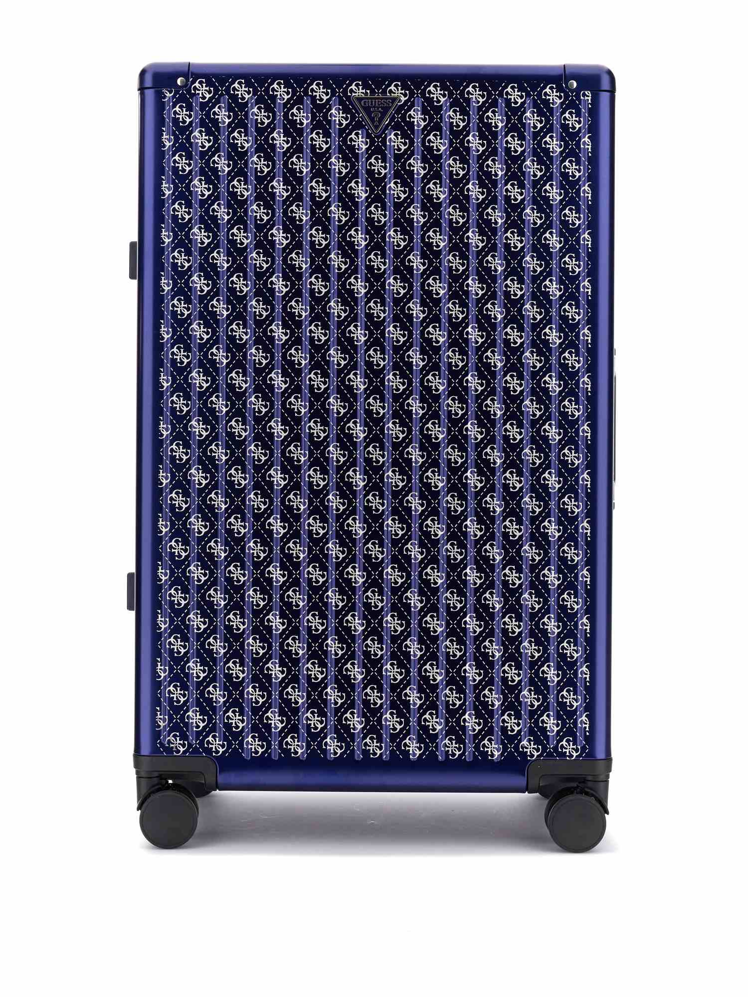 Guess Blue Aluminum Logo Women Trolley Bag