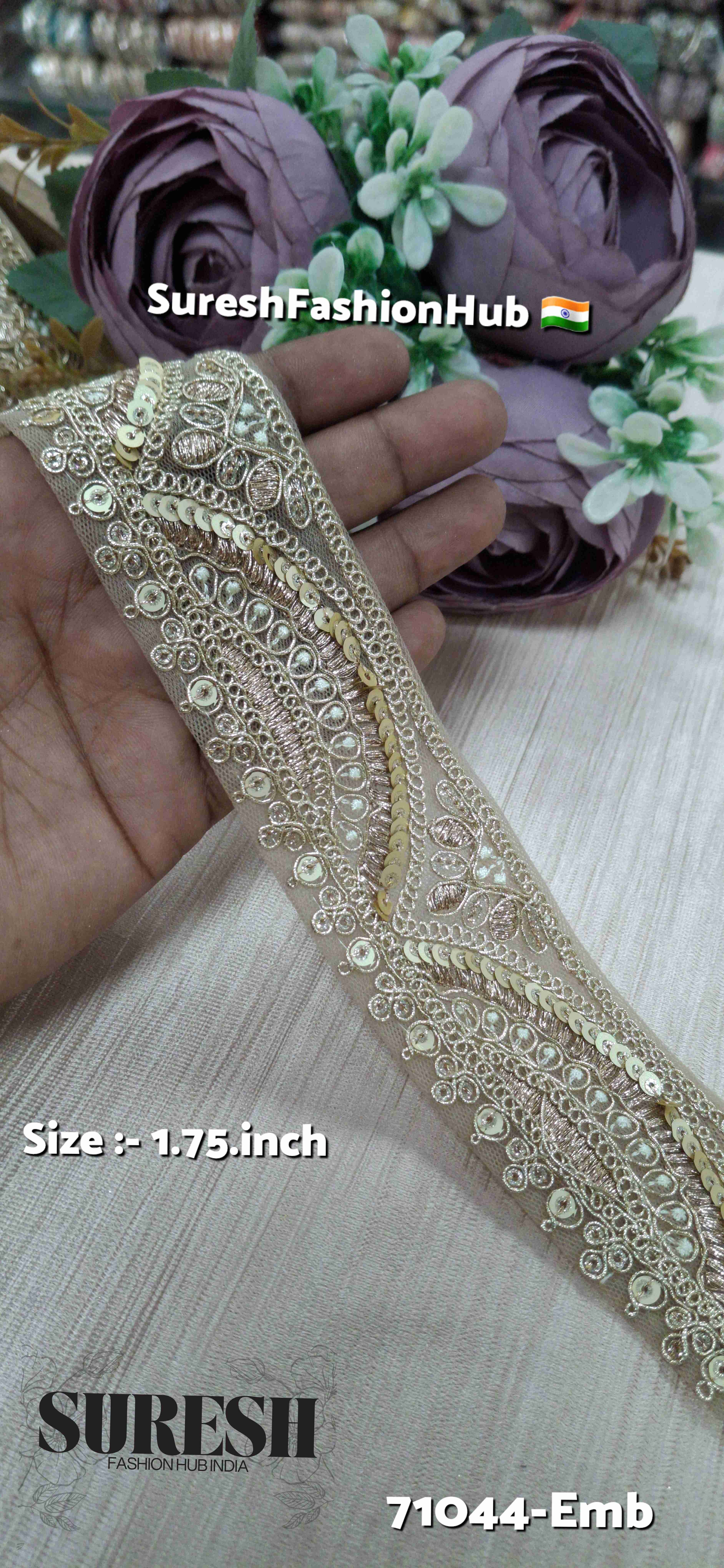 Lightlist Gold Scalloped Embroidery Lace