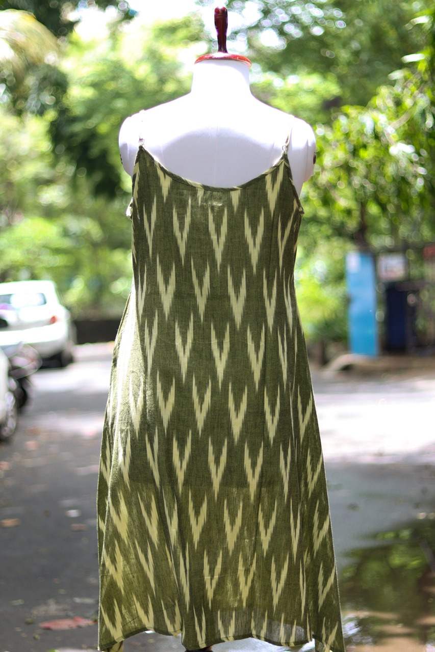 Ikkat Olive Green