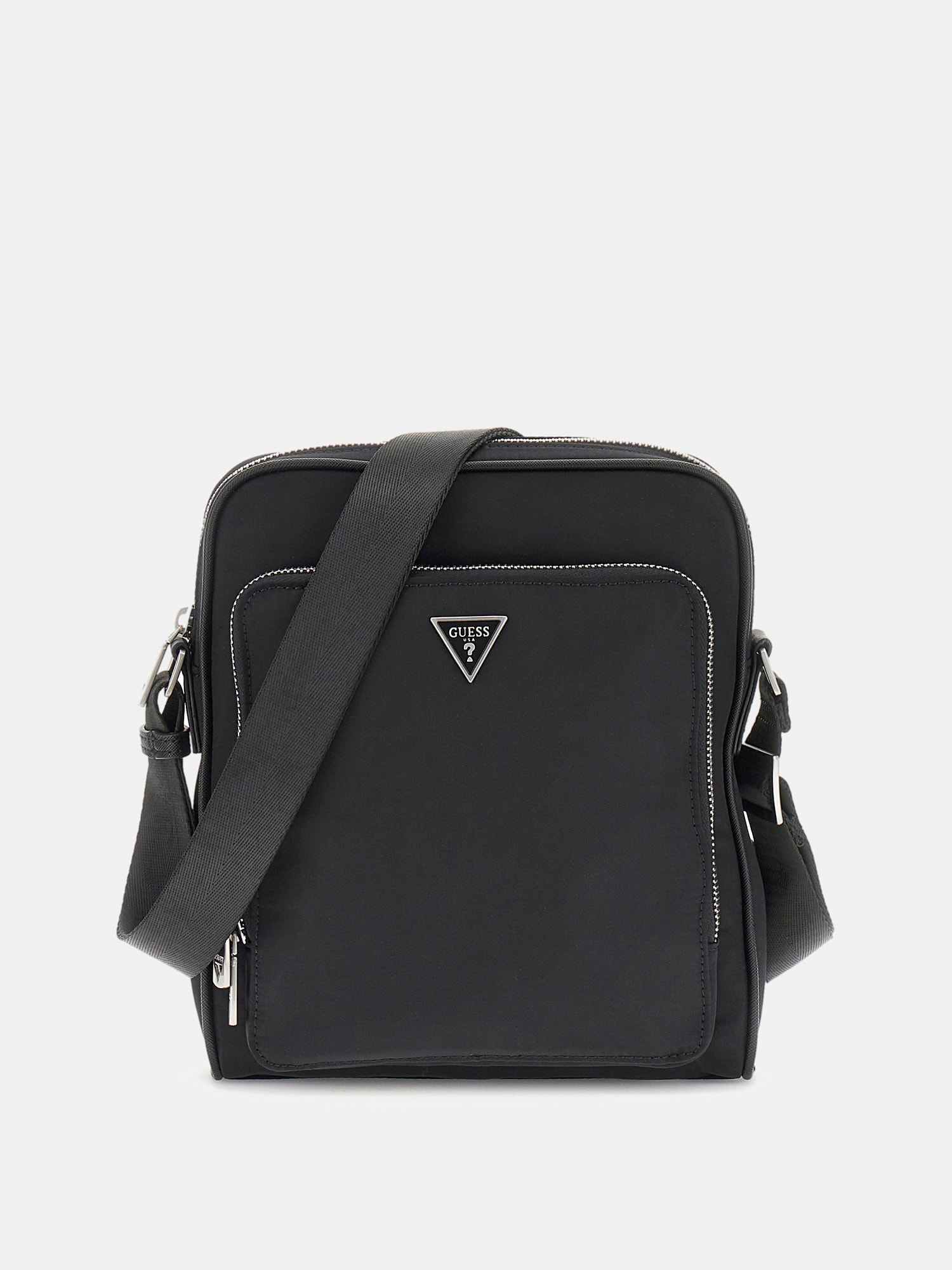 Guess Black Polyamide Solid MEN Cross Body