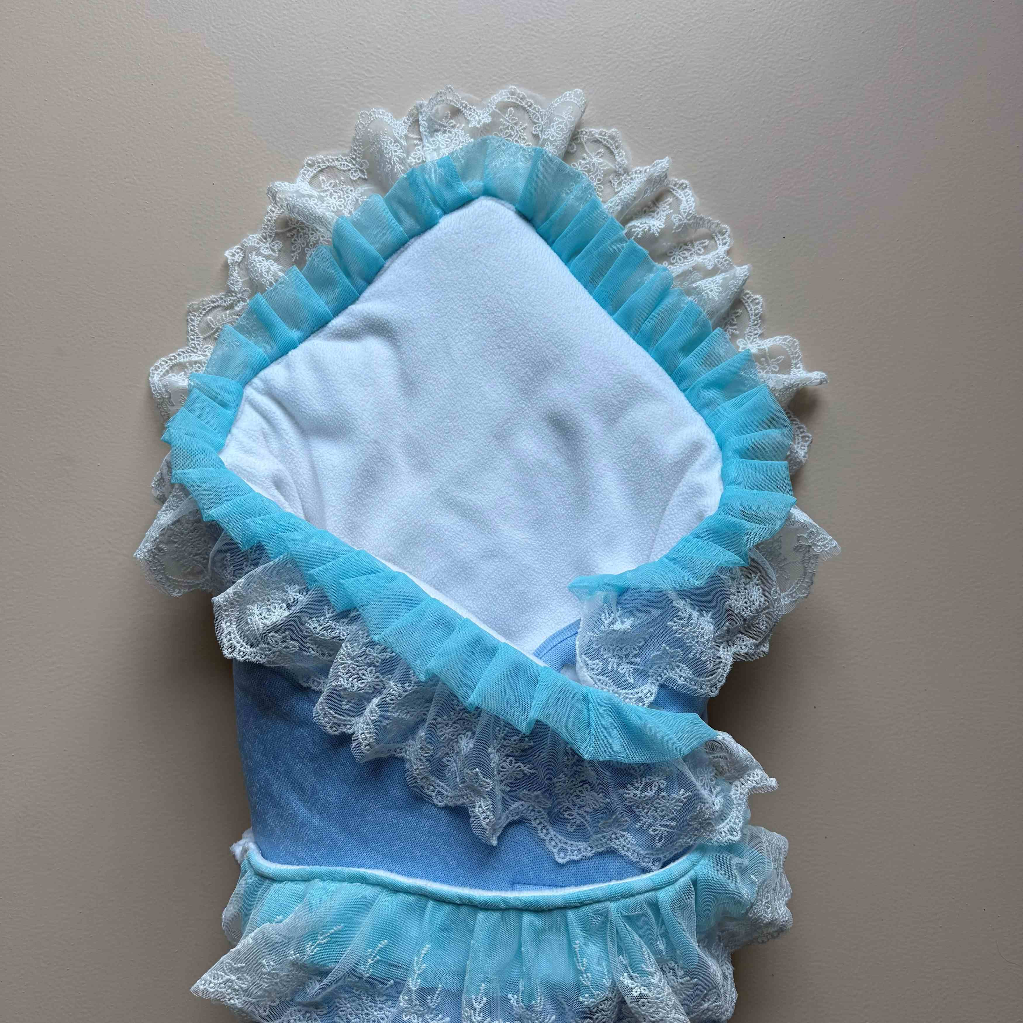 Winter Sky Heirloom Knit Baby Drape