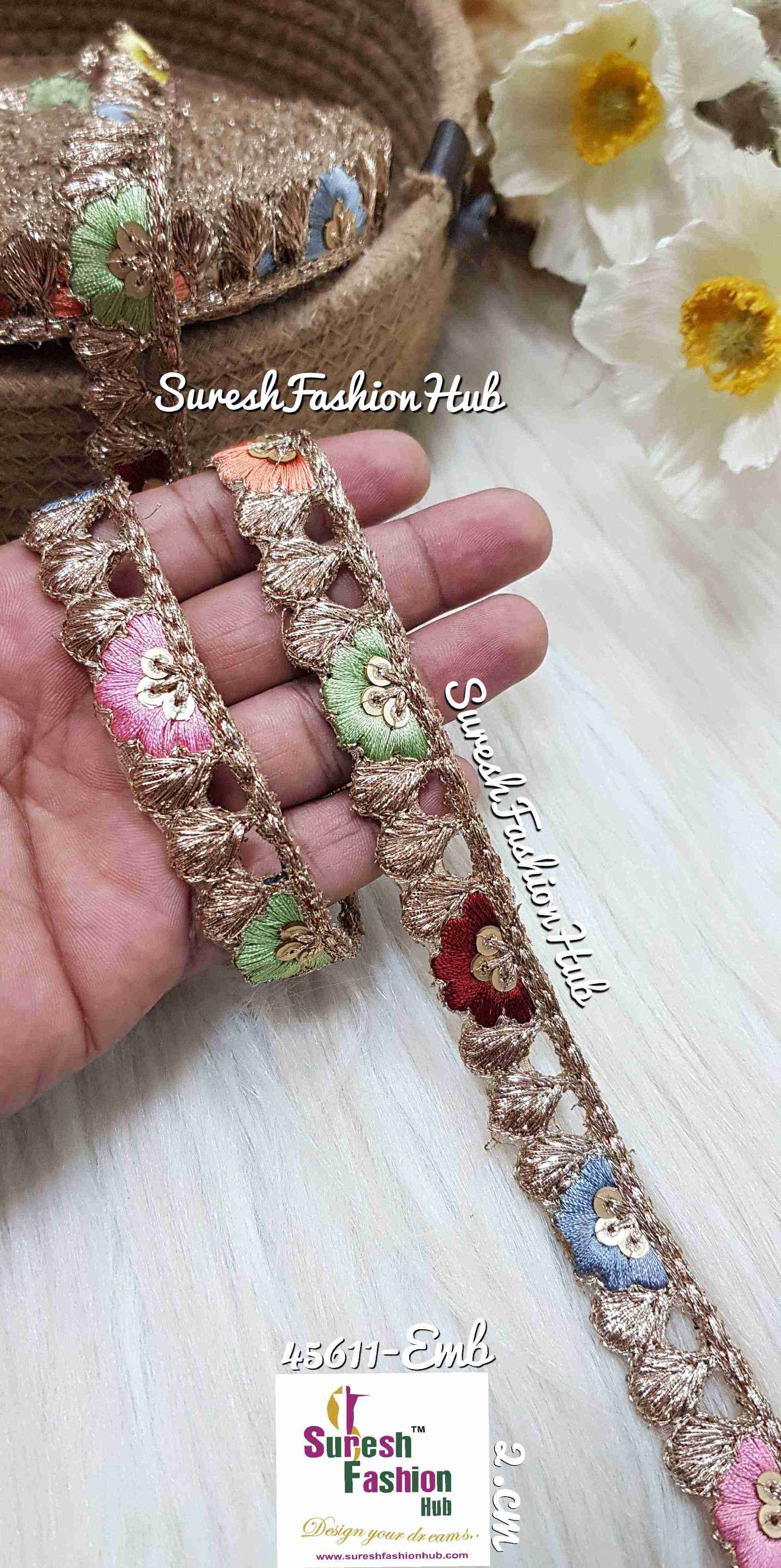 Floral Thread Embroidery Lace