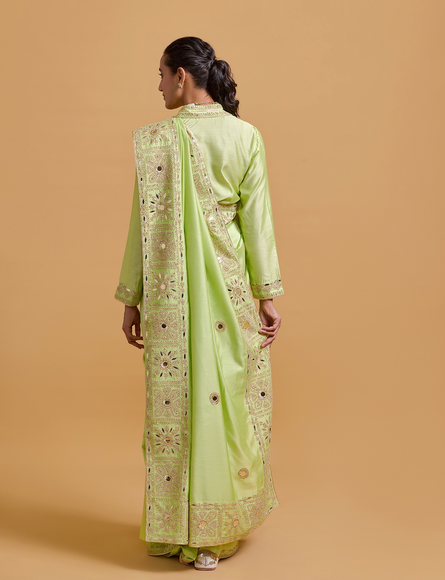 Zeenat Pista Saree