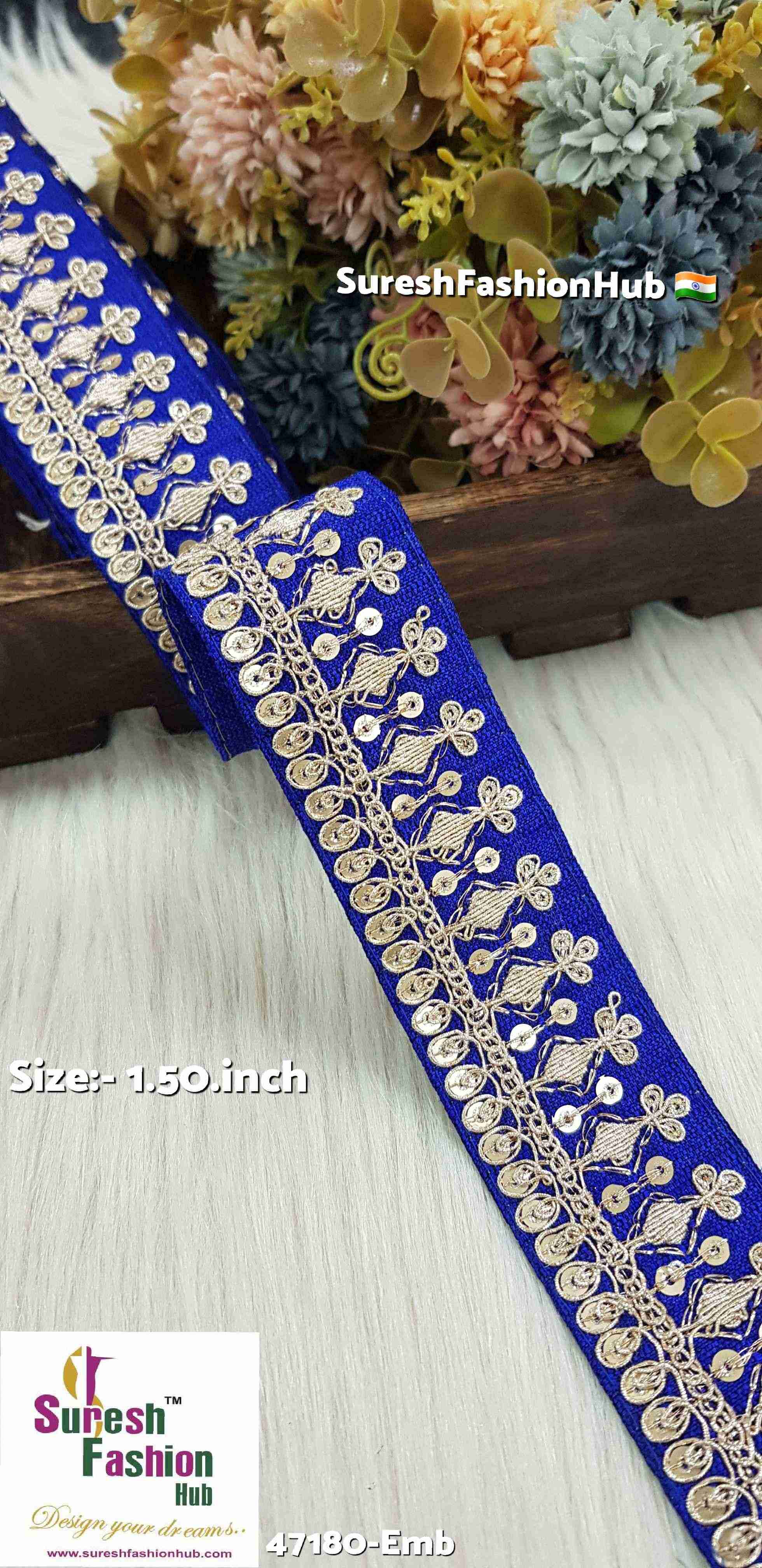 Royal Blue Royal Elegance Embroidered Lace