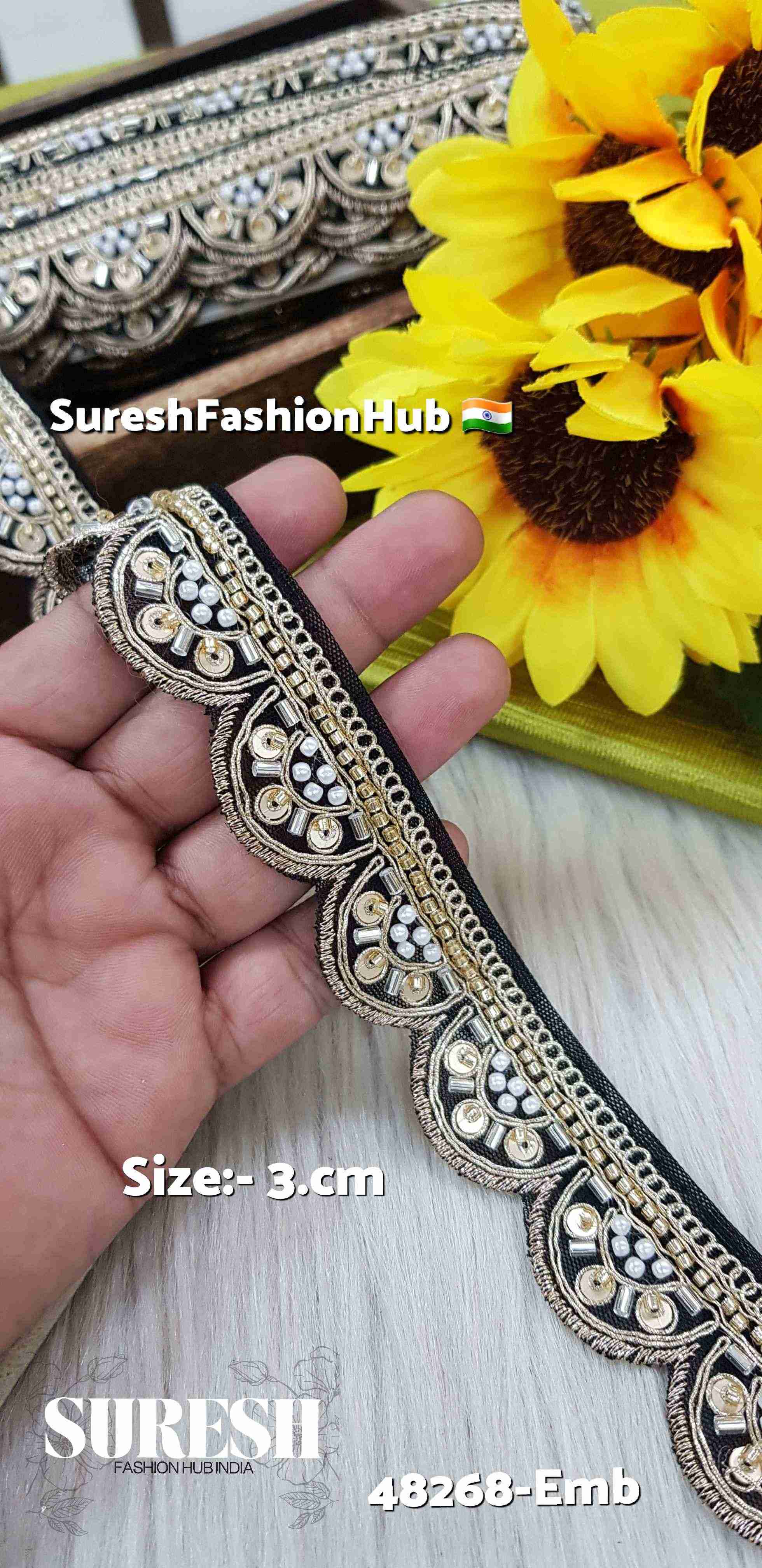 One-Side Scalloped Embroidery Lace