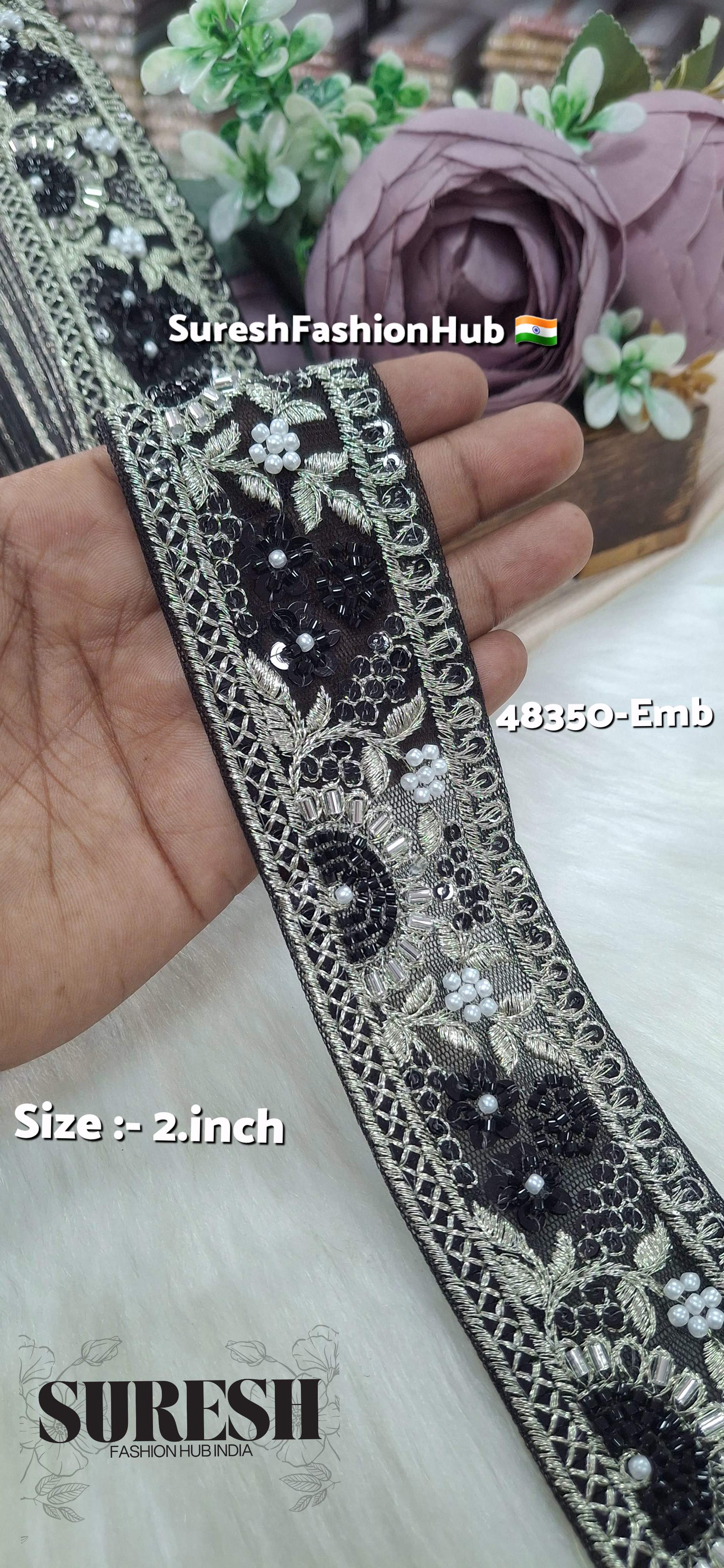  Floral Net Embroidered Lace