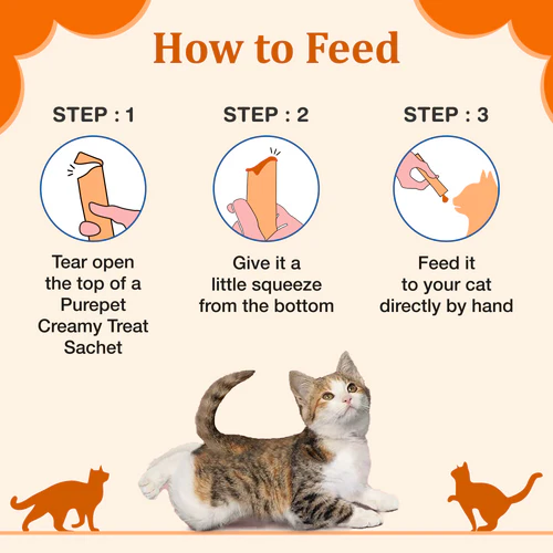 Purepet Real Chicken Lickable Creamy Treats for Cats, 75g