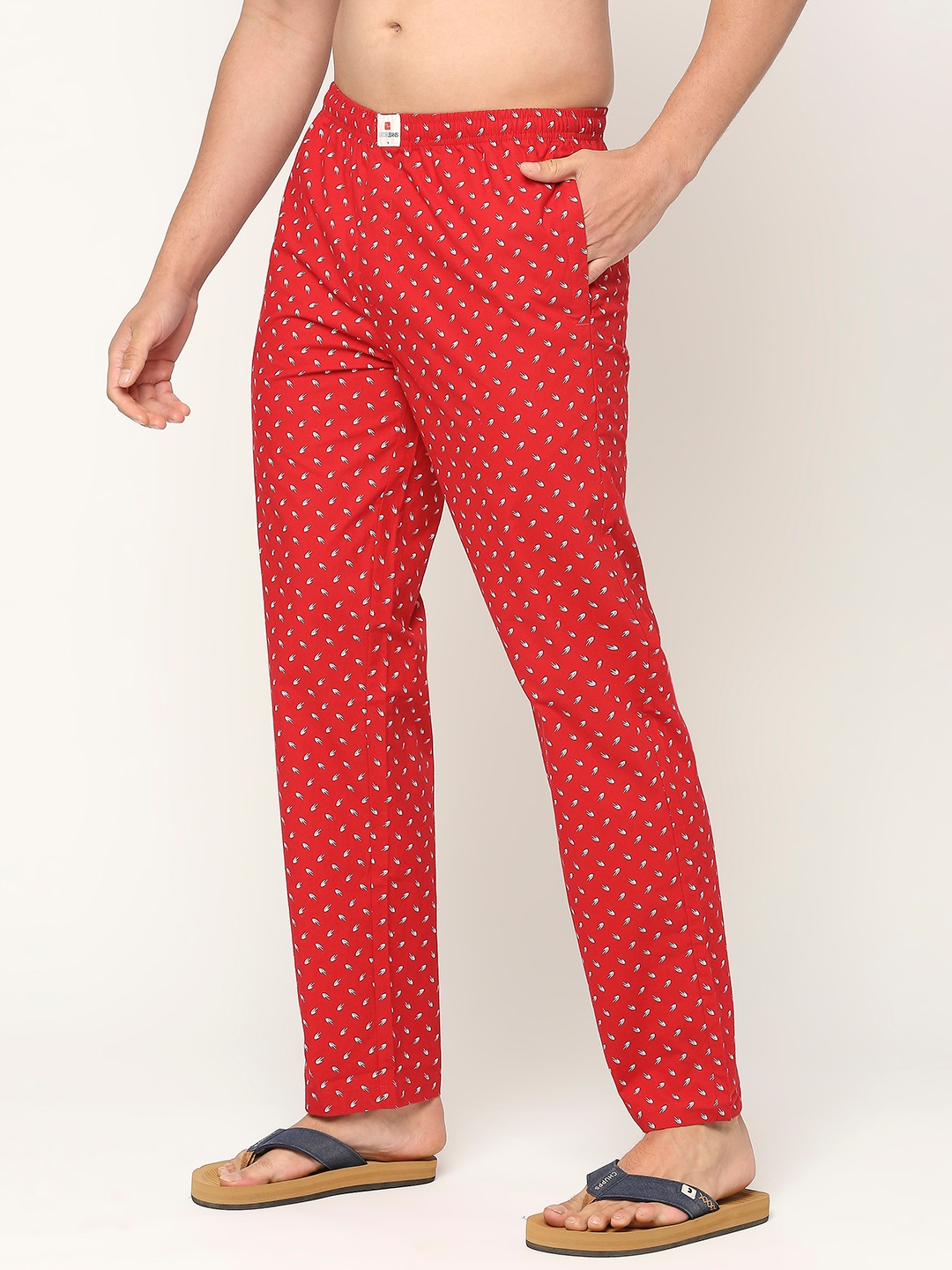 Spykar | Underjeans by Spykar Premium Cotton Printed Men Red Pyjama 1
