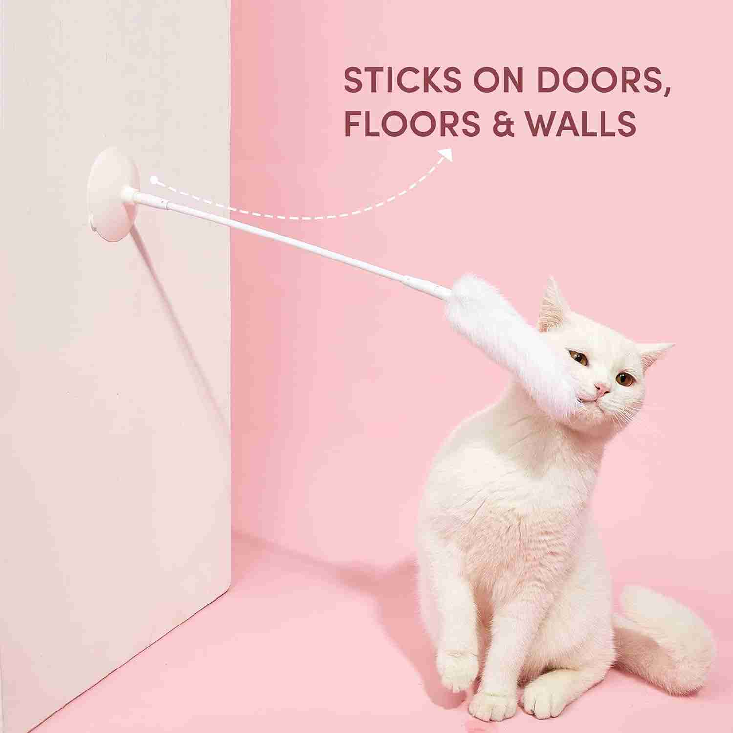Barkbutler Fofos Suction Cup Interactive Cat Toy, 2 Replaceable