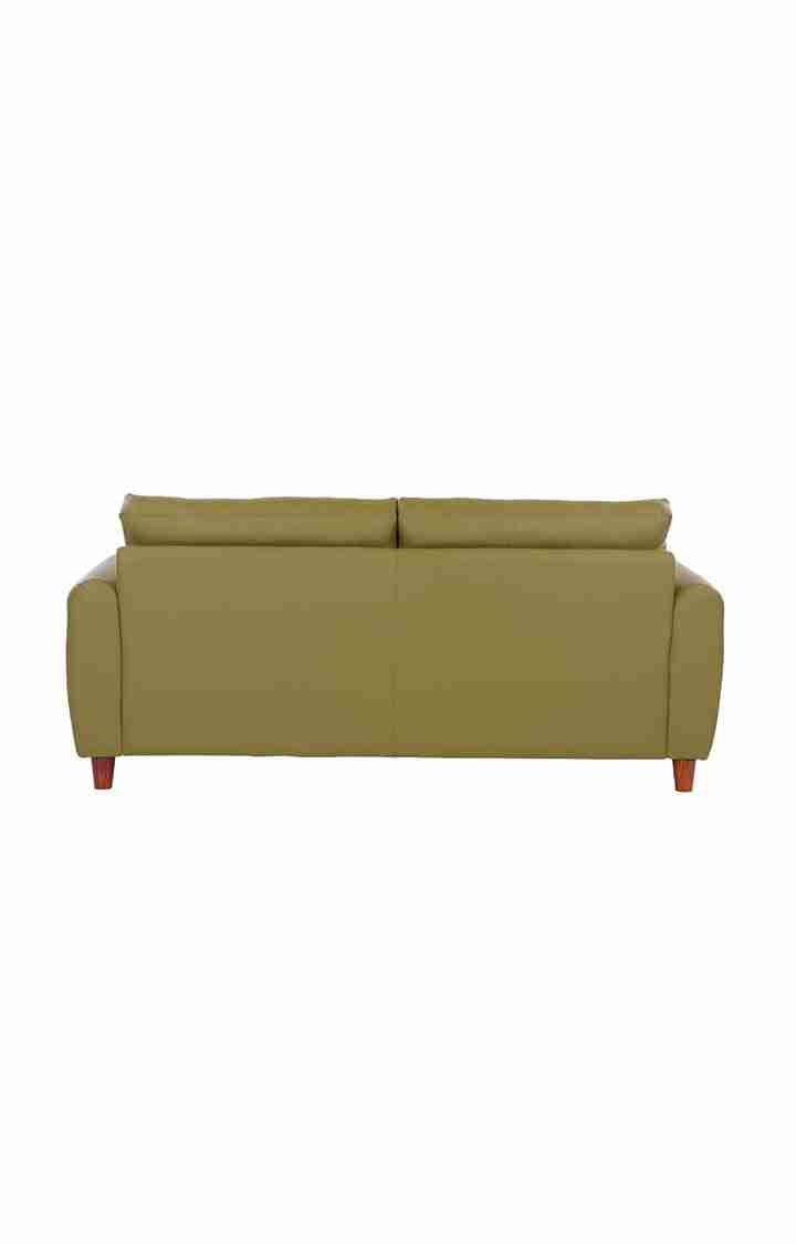 neudot Scott Sofa for Living Room |3 Persons Sofa|Premium Leatherette with Cushioned Armrest | Solid Wood Frame|3 Seater in Misty Green Color