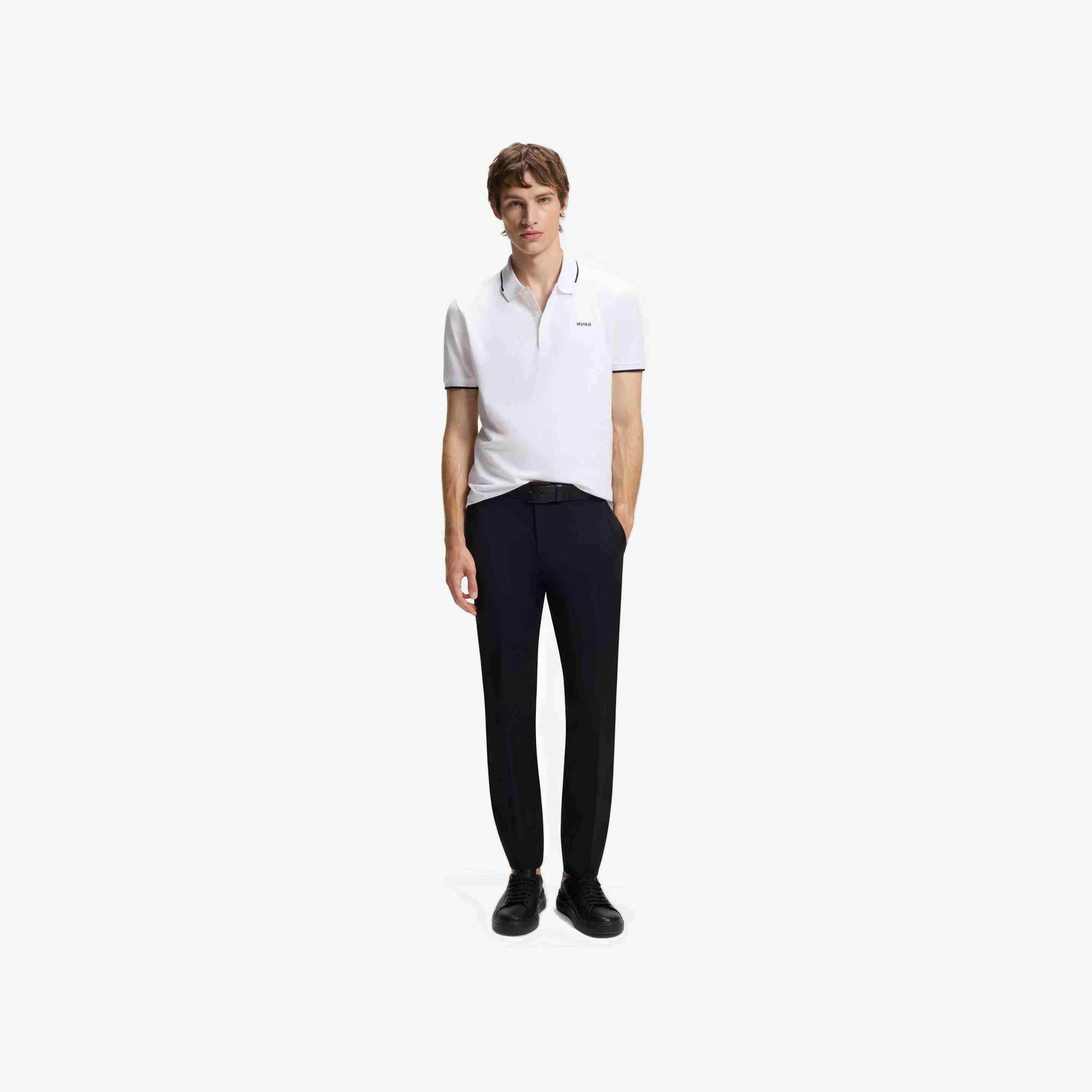 Stretch-Cotton Slim-Fit Polo Shirt With Printed Logo