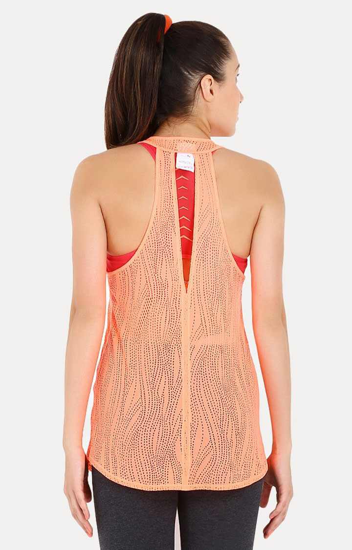 Peach MESH Layer Tank Top