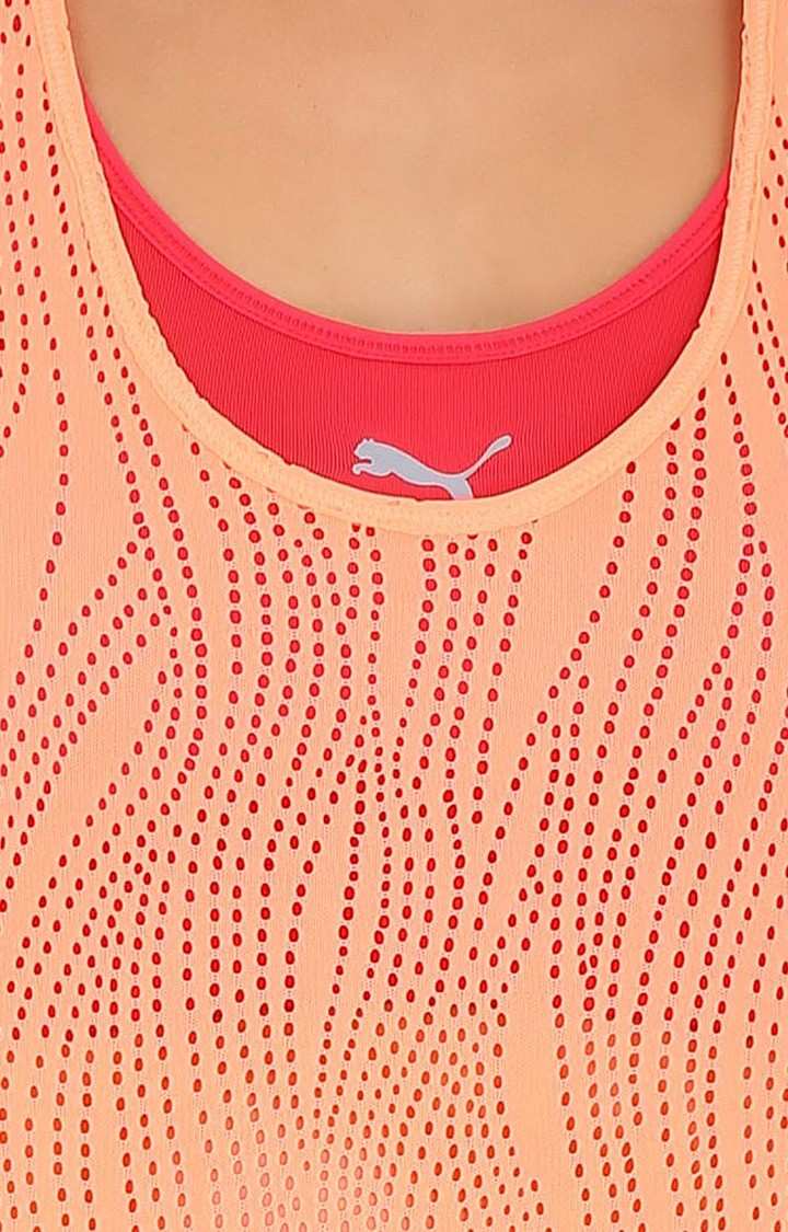 Peach MESH Layer Tank Top