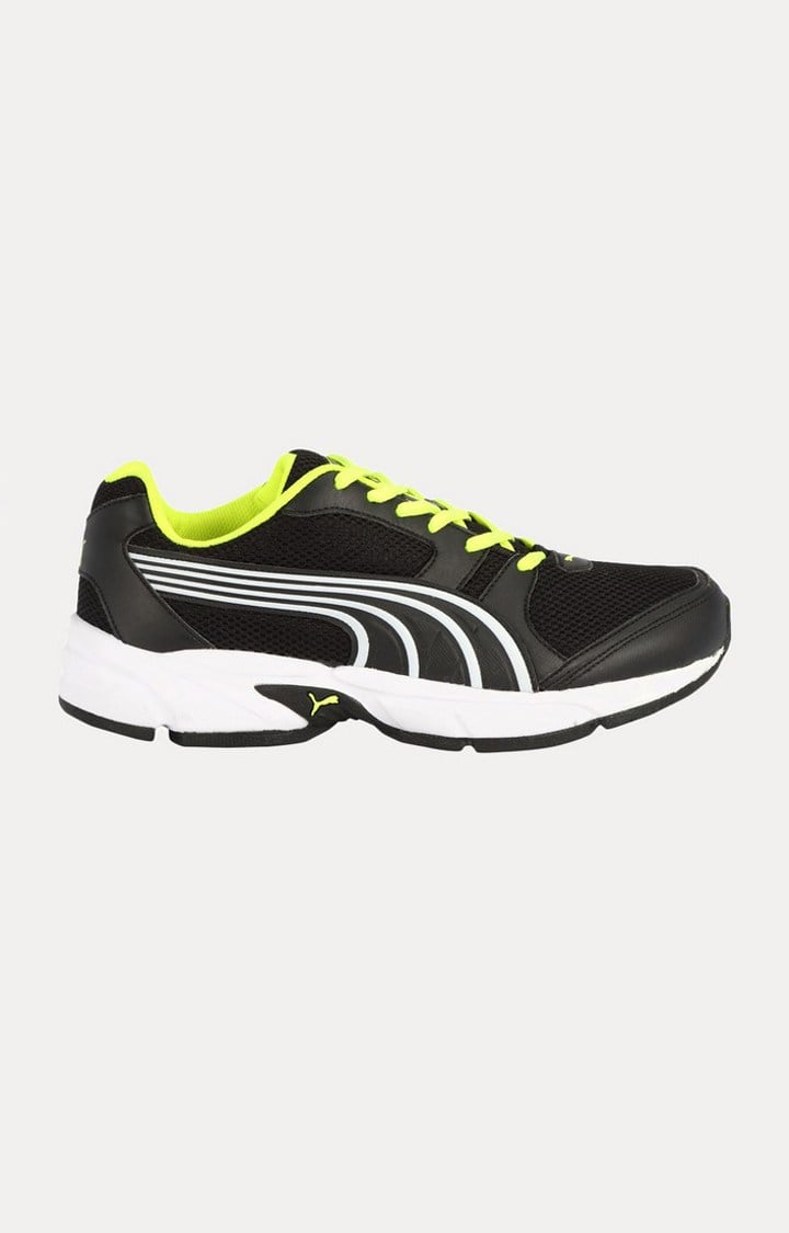 Black and Safety Yellow Strike II DP Running Shoes