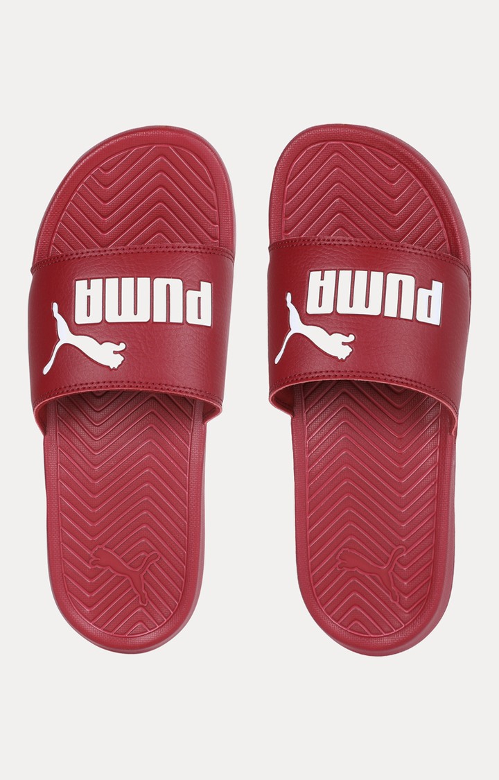 Puma slides maroon best sale