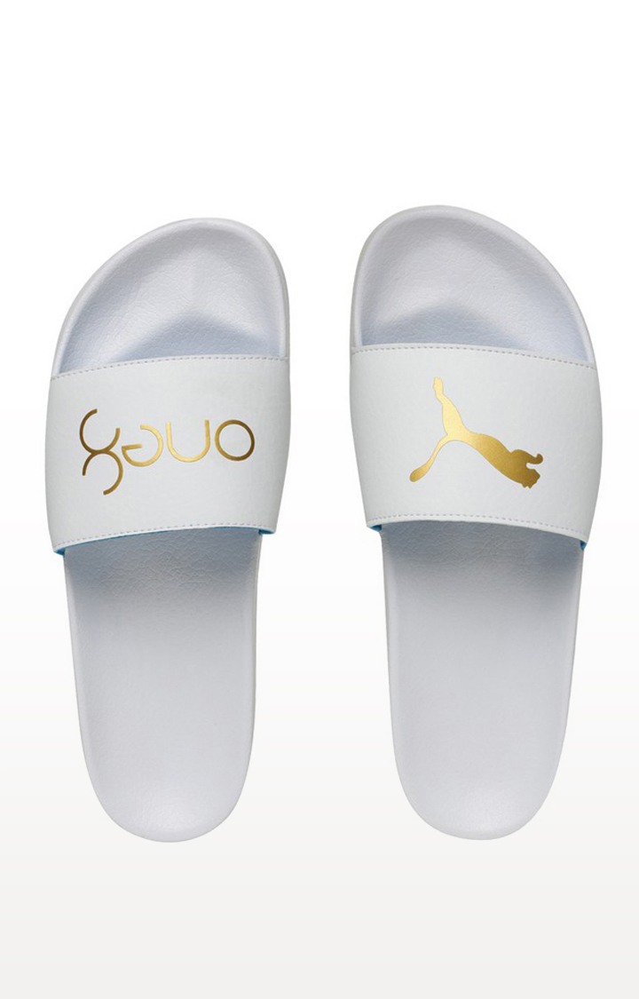 Puma one8 white flip flops deals
