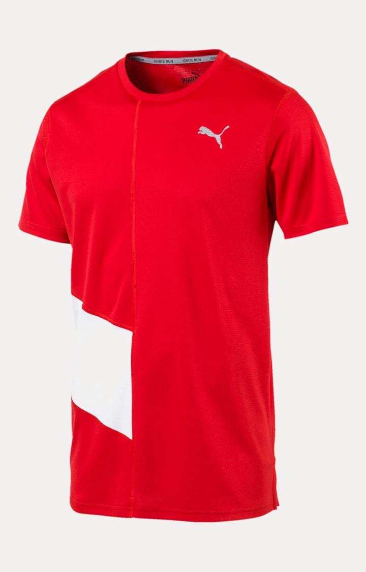 Ignite S S Tee High Risk Red Puma White