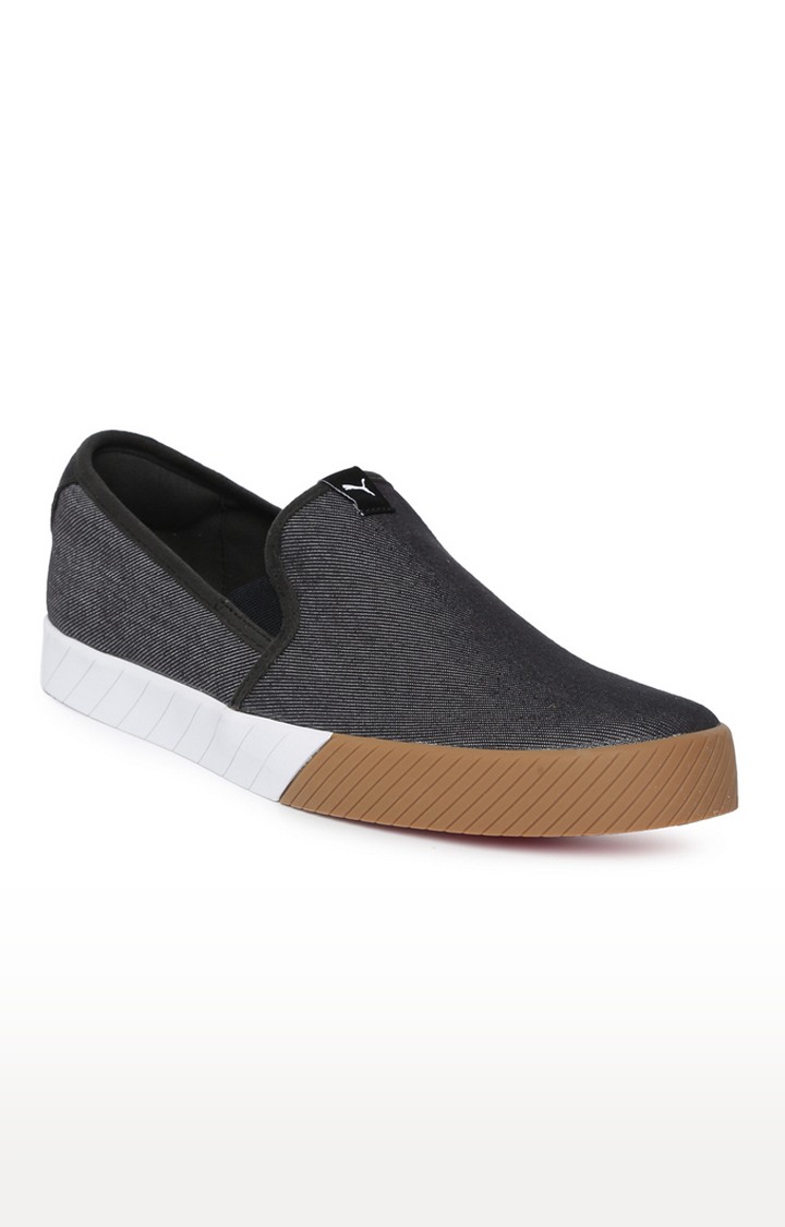 Puma black slip ons deals