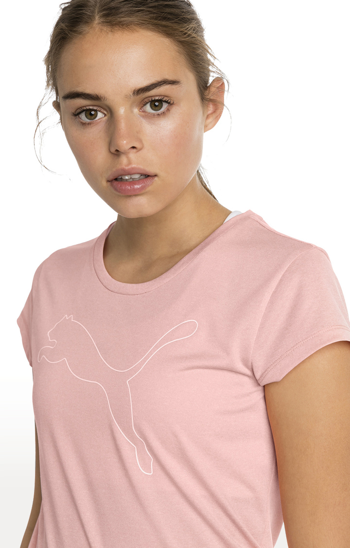 Active Logo Heather Tee Peach Bud Heathe