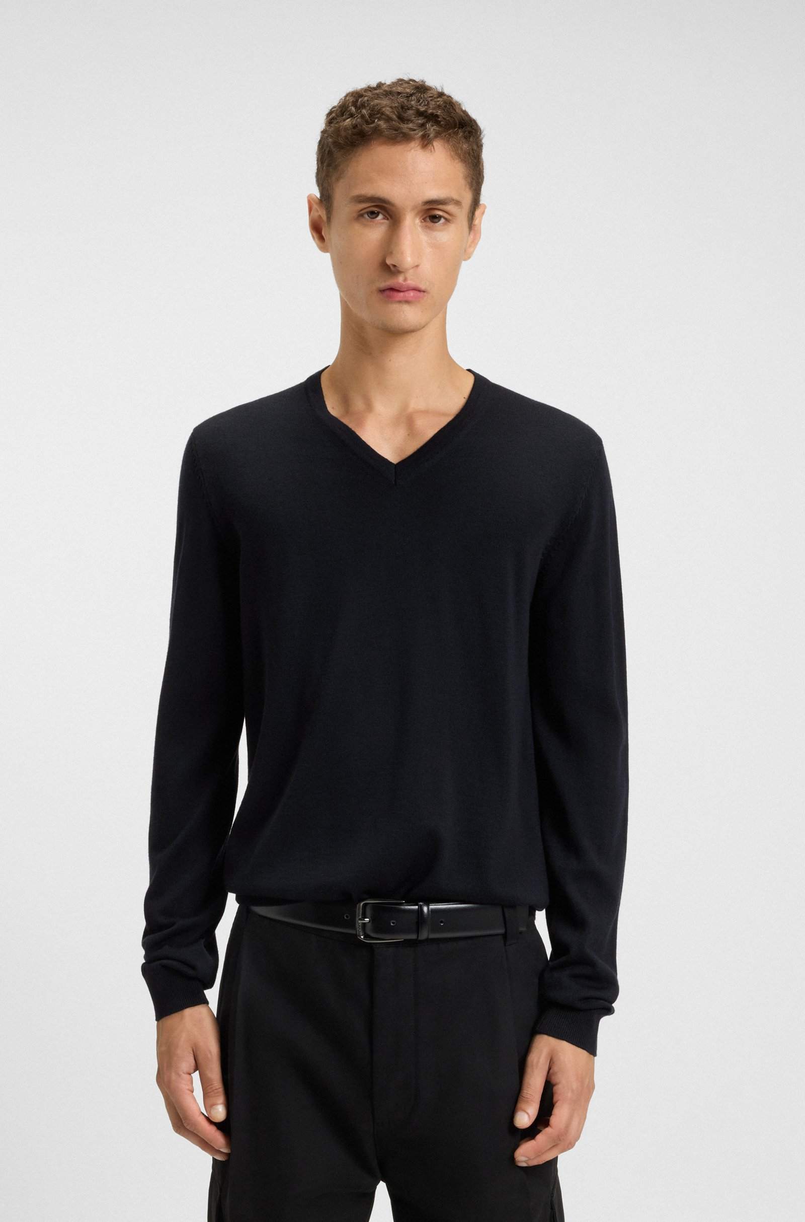 Virgin Wool V-Neck Sweater