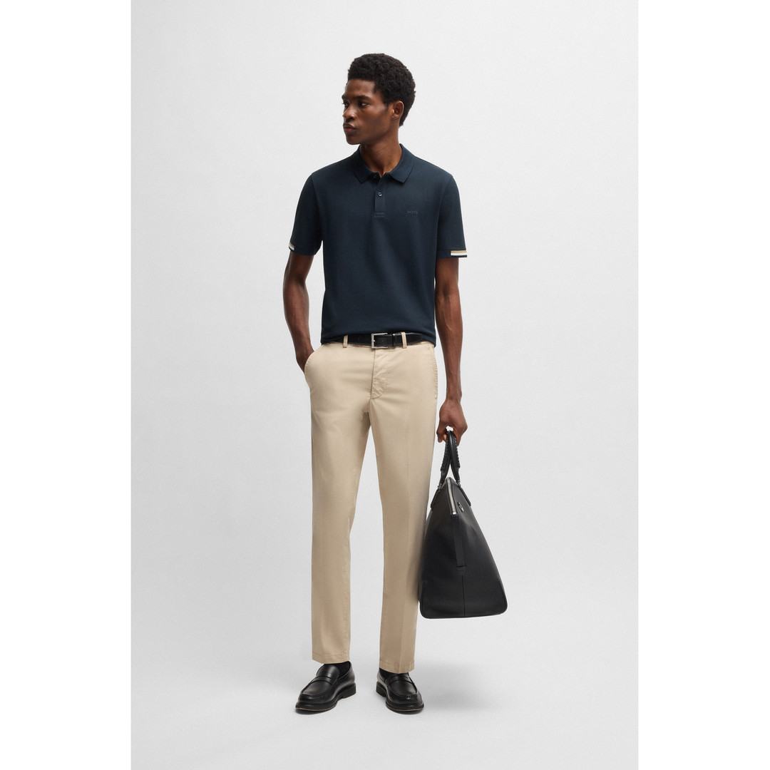 Mercerised-Cotton Polo Shirt with Rubberised Logo
