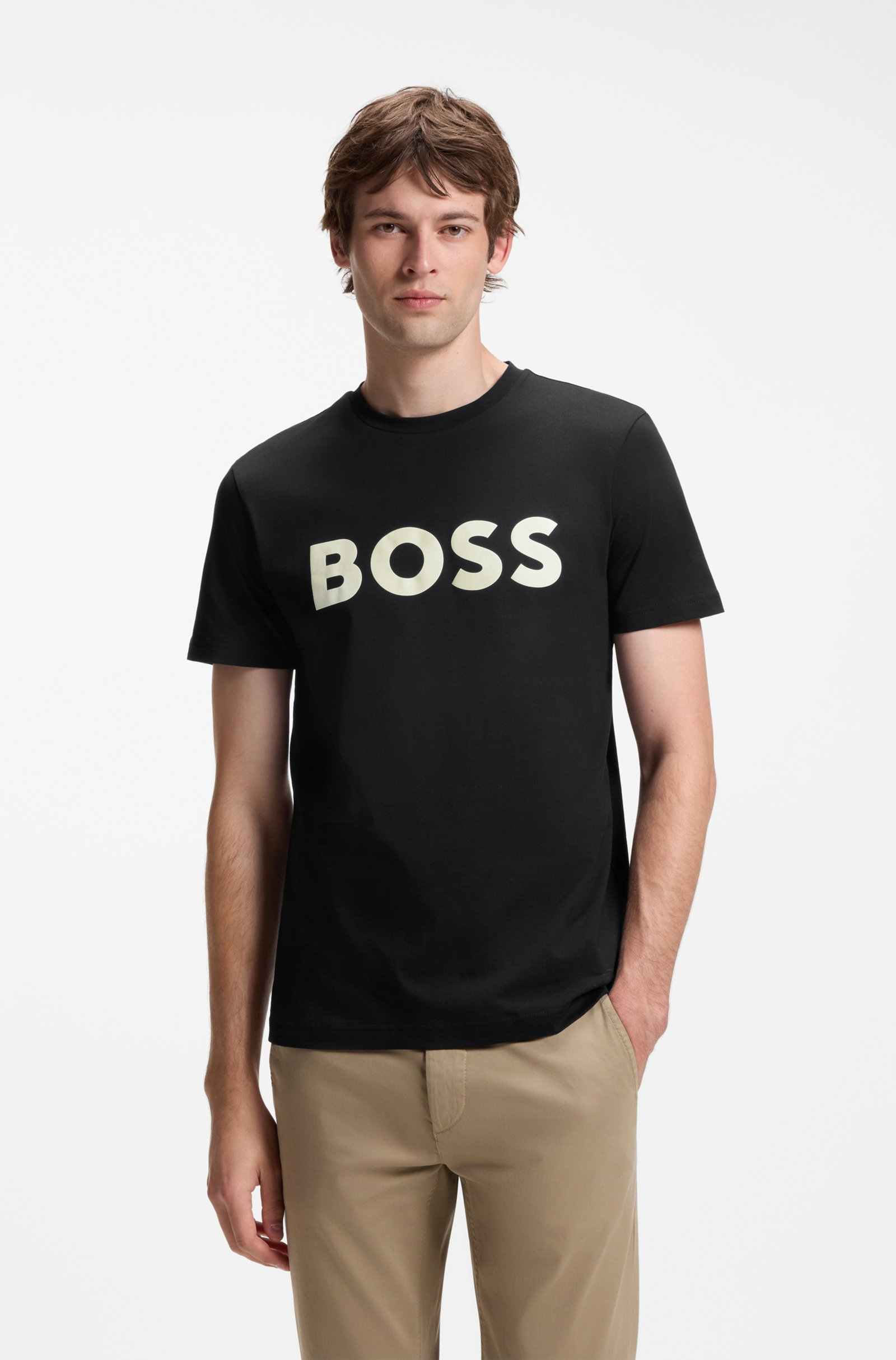 Cotton T-Shirt Wth Large Logo
