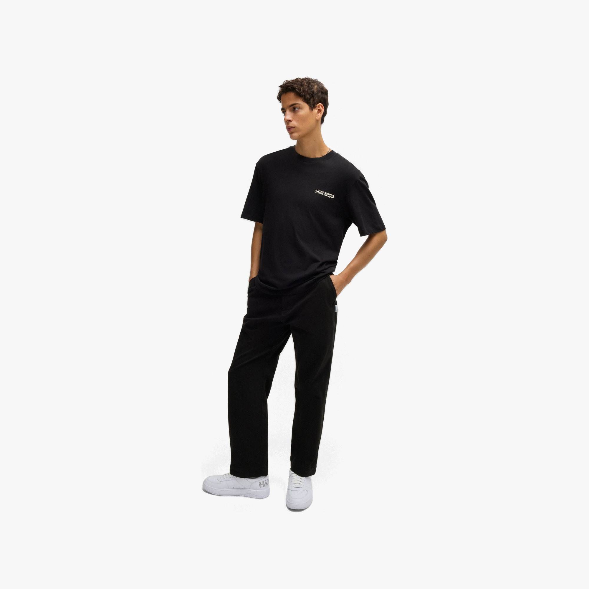 Regular-Fit Signature Label Cotton Twill Pants