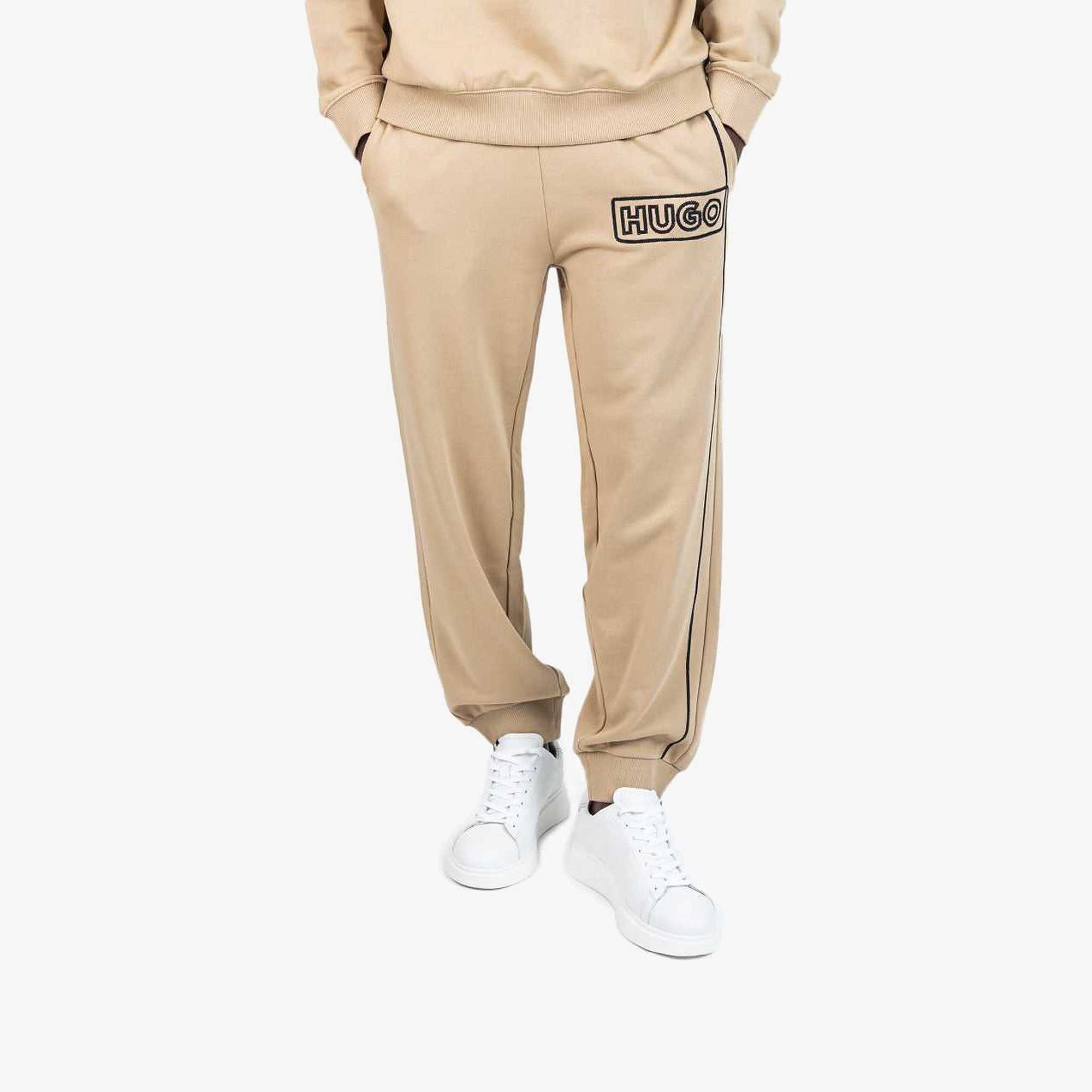 Cotton-Terry Tracksuit Bottoms With Chain-Stitch Logo
