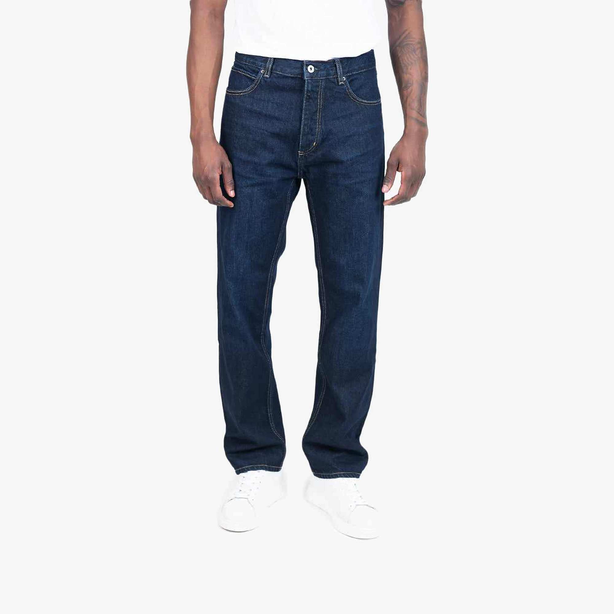 Regular-Fit Jeans In Mid-Blue Stonewashed Denim
