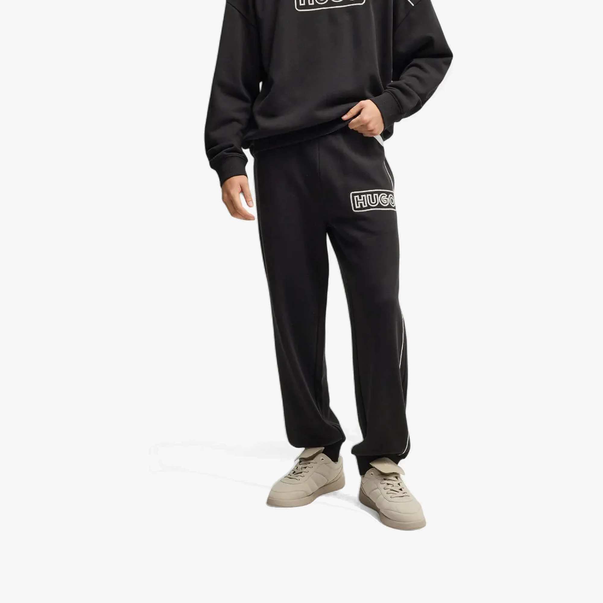 Cotton-Terry Tracksuit Bottoms With Chain-Stitch Logo