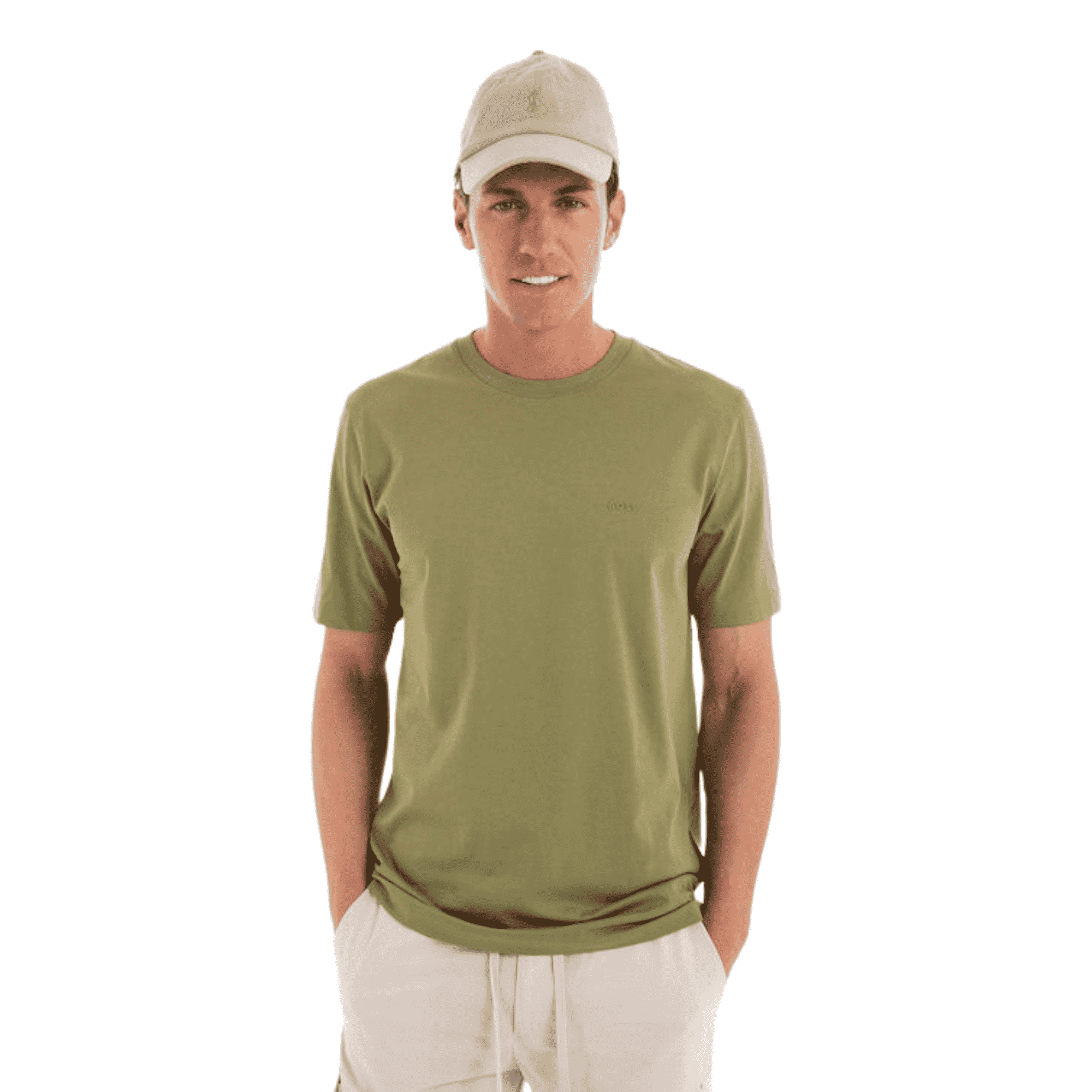 Stretch Cotton Crew Neck Logo Tee