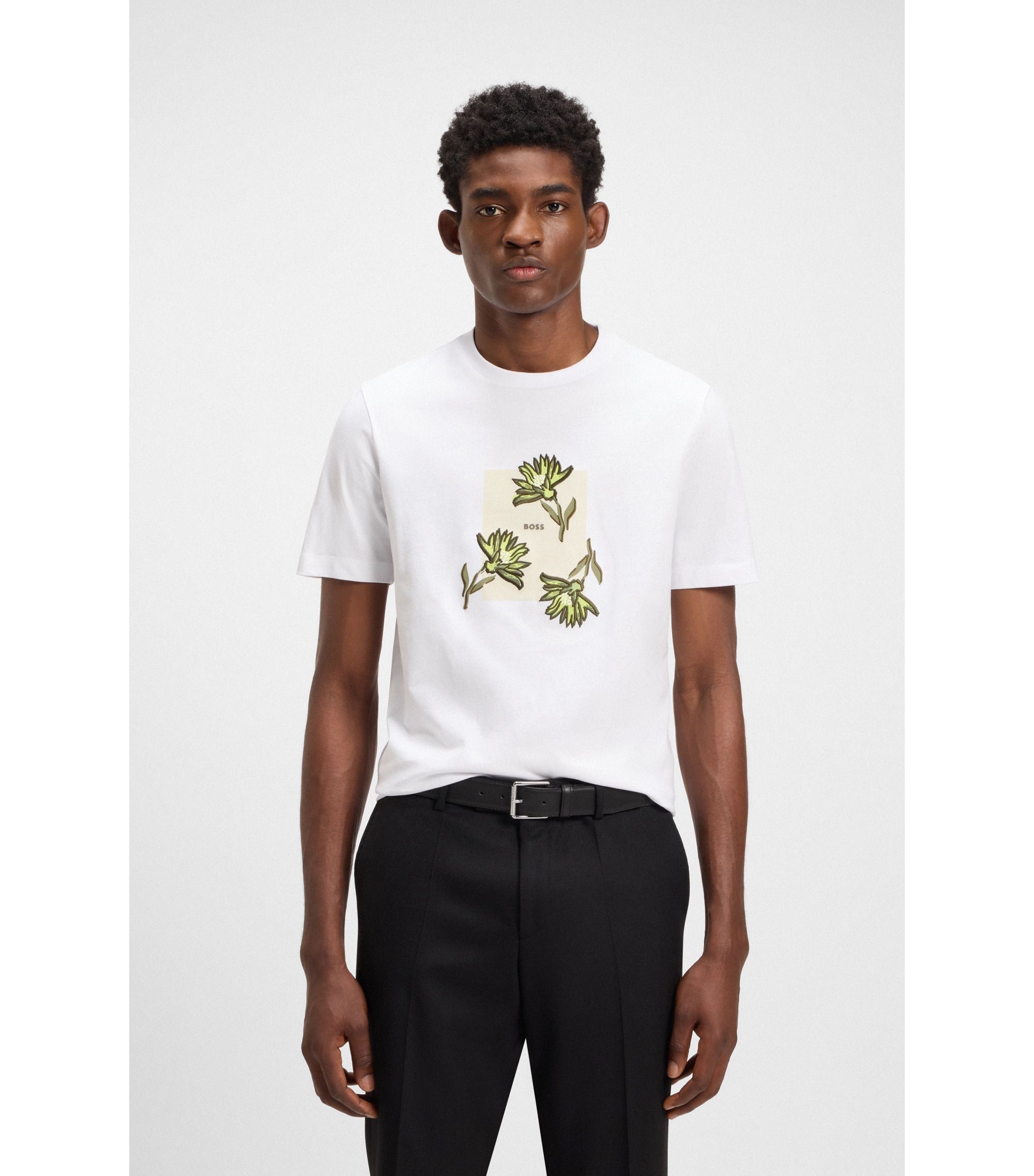 Floral Artwork Cotton Jersey Tee