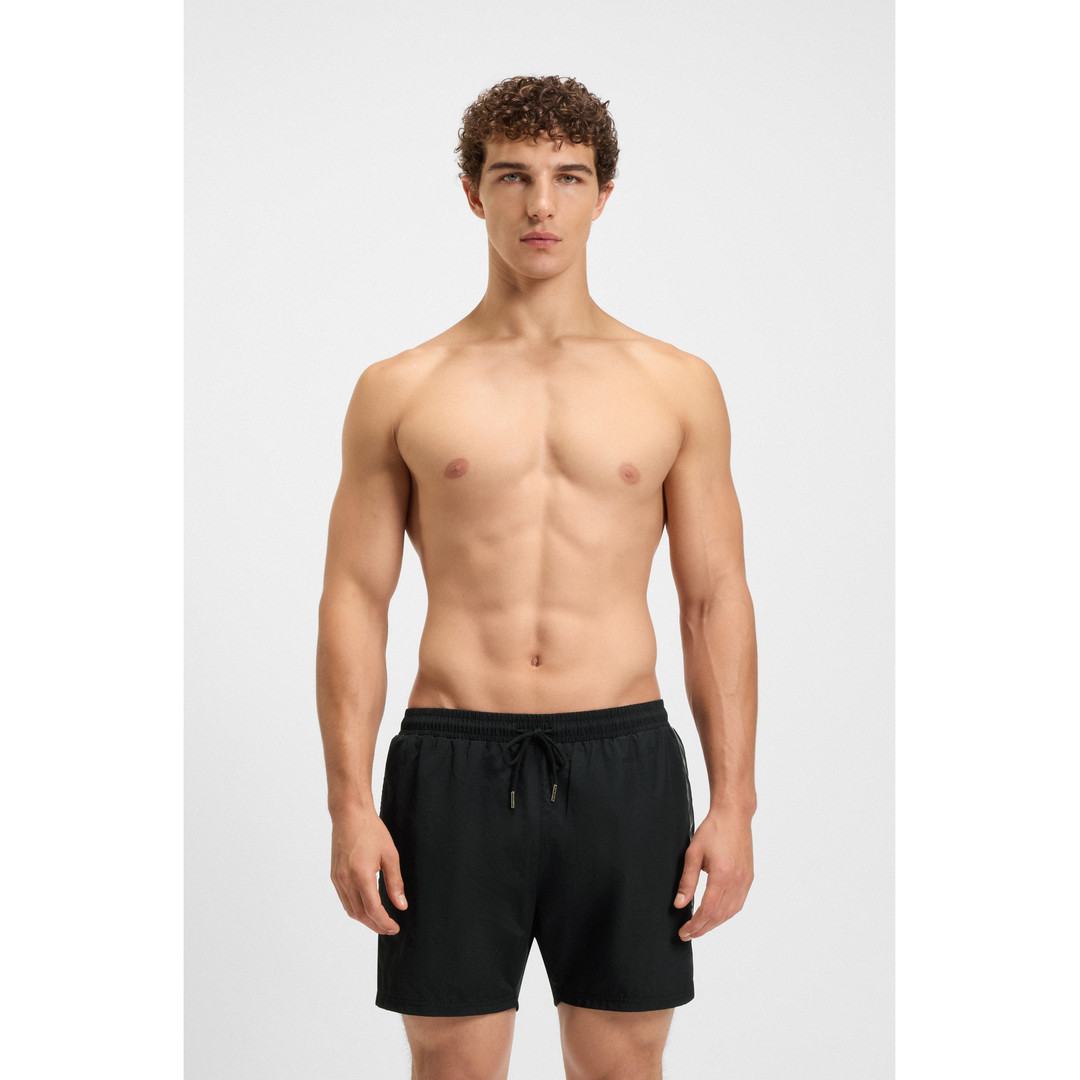 Swim Shorts with Foil-Print Logo