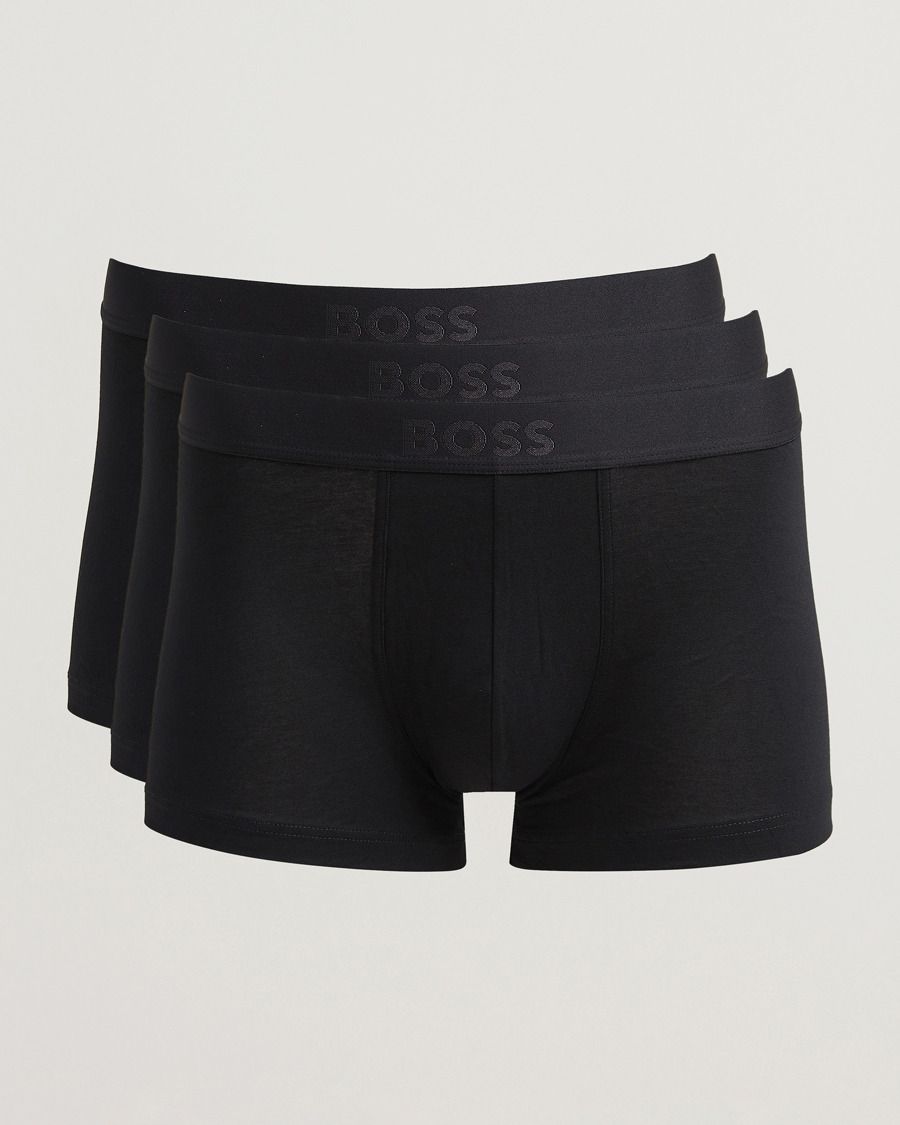 Three-Pack Of Stretch-Cotton Trunks With Logo Waistbands
