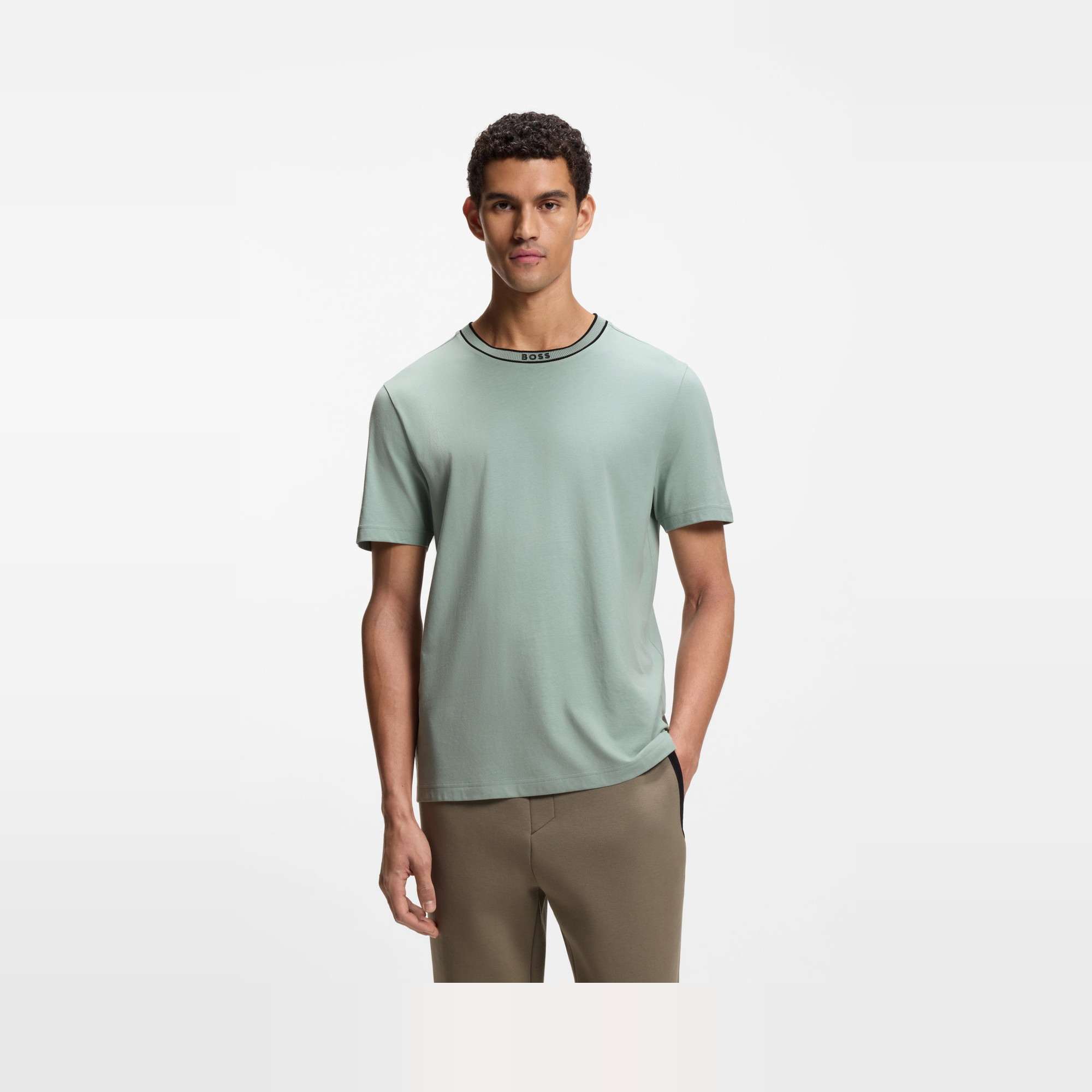 Cotton T-Shirt with Logo Neckline