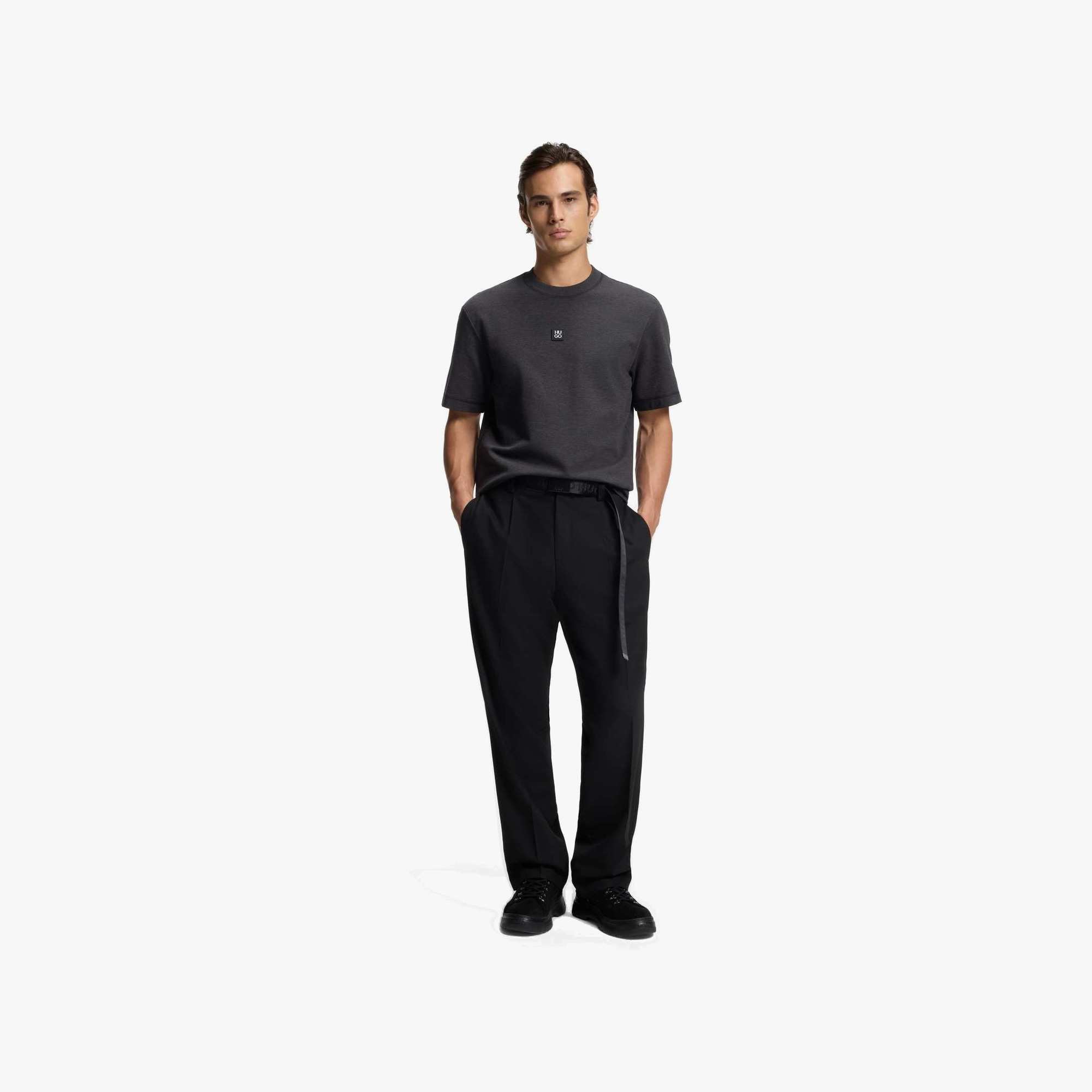 Relaxed-Fit Cotton-Blend T-Shirt with Stacked Logo