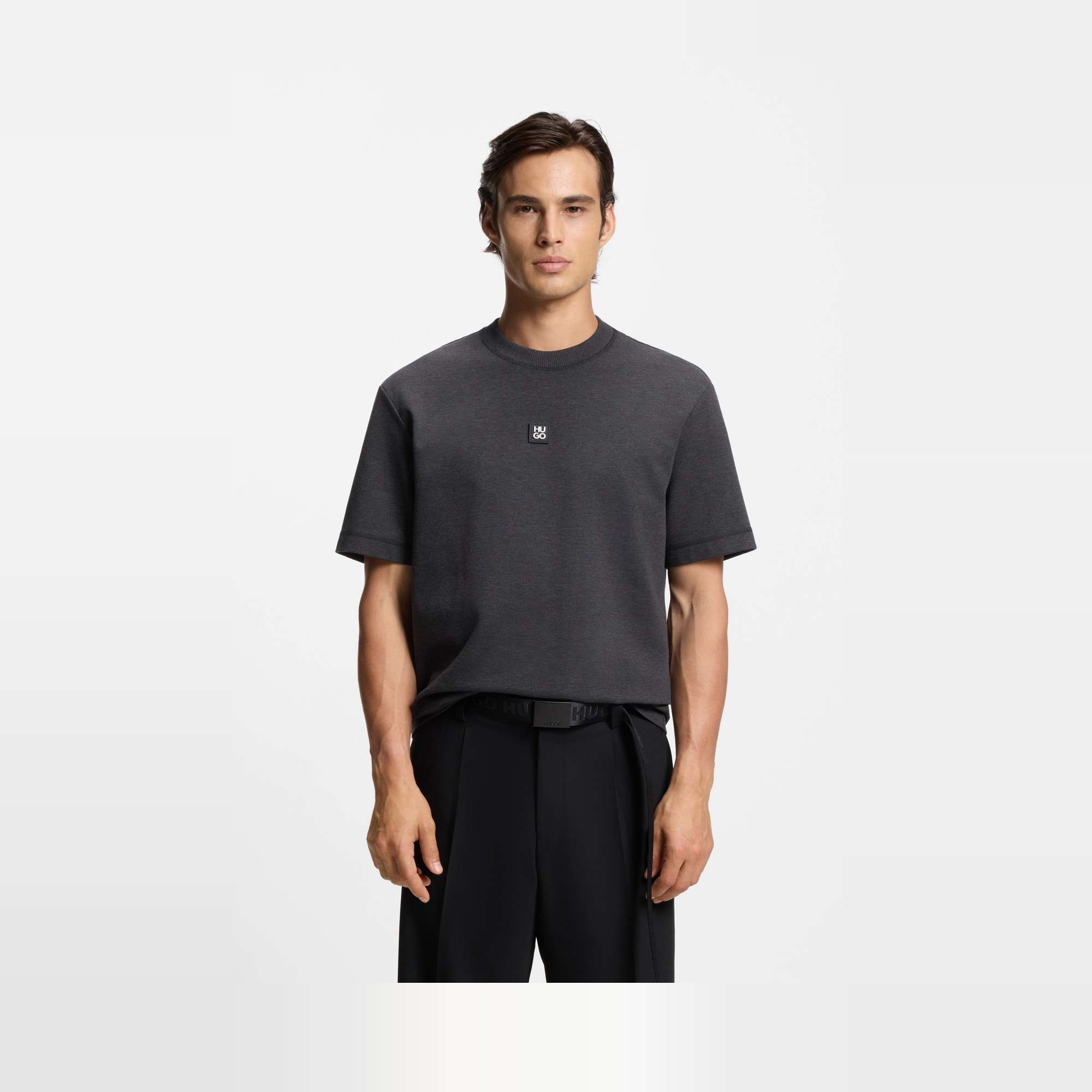 Relaxed-Fit Cotton-Blend T-Shirt with Stacked Logo