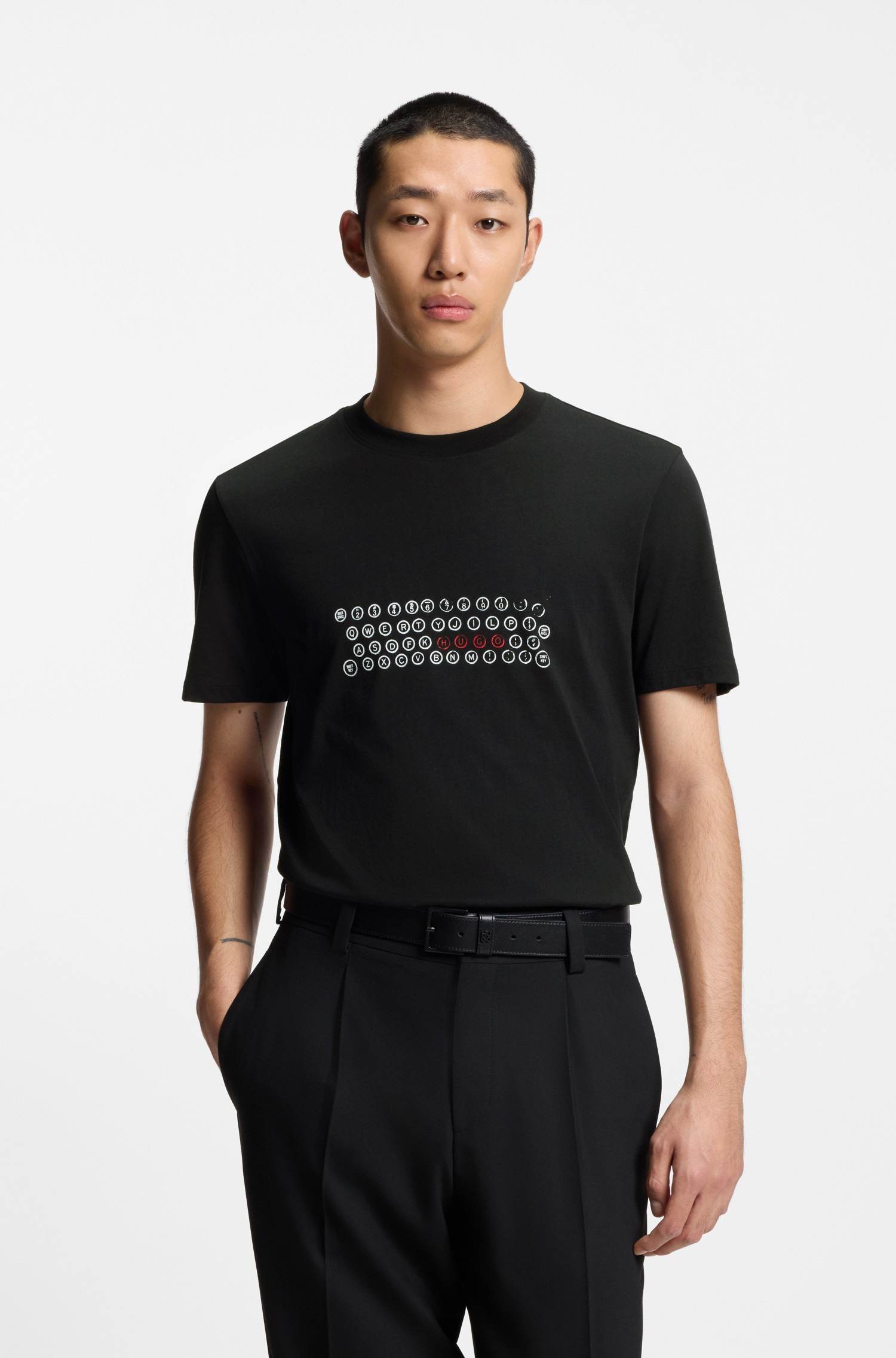 Cotton-Jersey T-Shirt with Printed Artwork